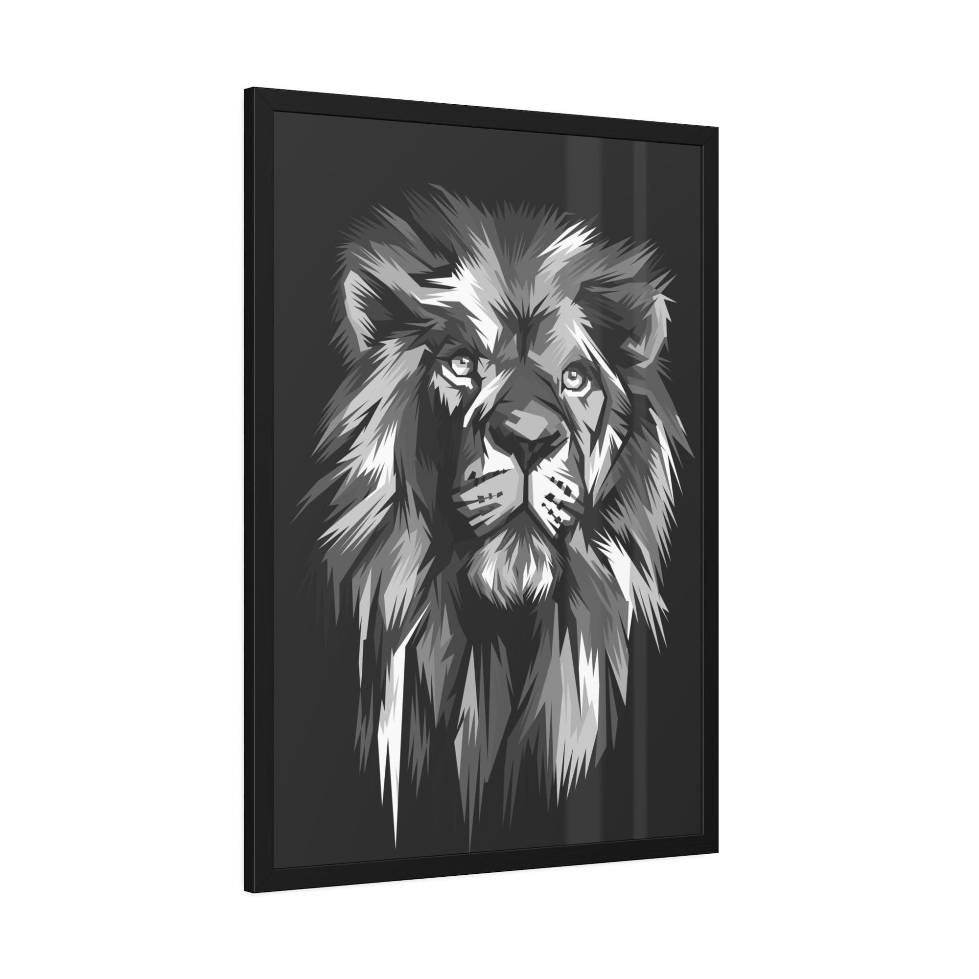 Lions The Lion's Crown: Framed Poster of the King of the Jungle
