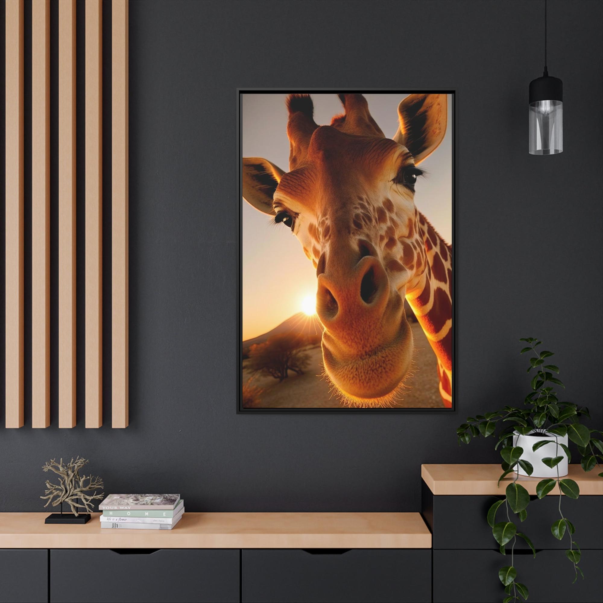 Giraffes Spotted Wonder: Canvas Wall Art Featuring a Close-Up of a Giraffe's Unique Pattern