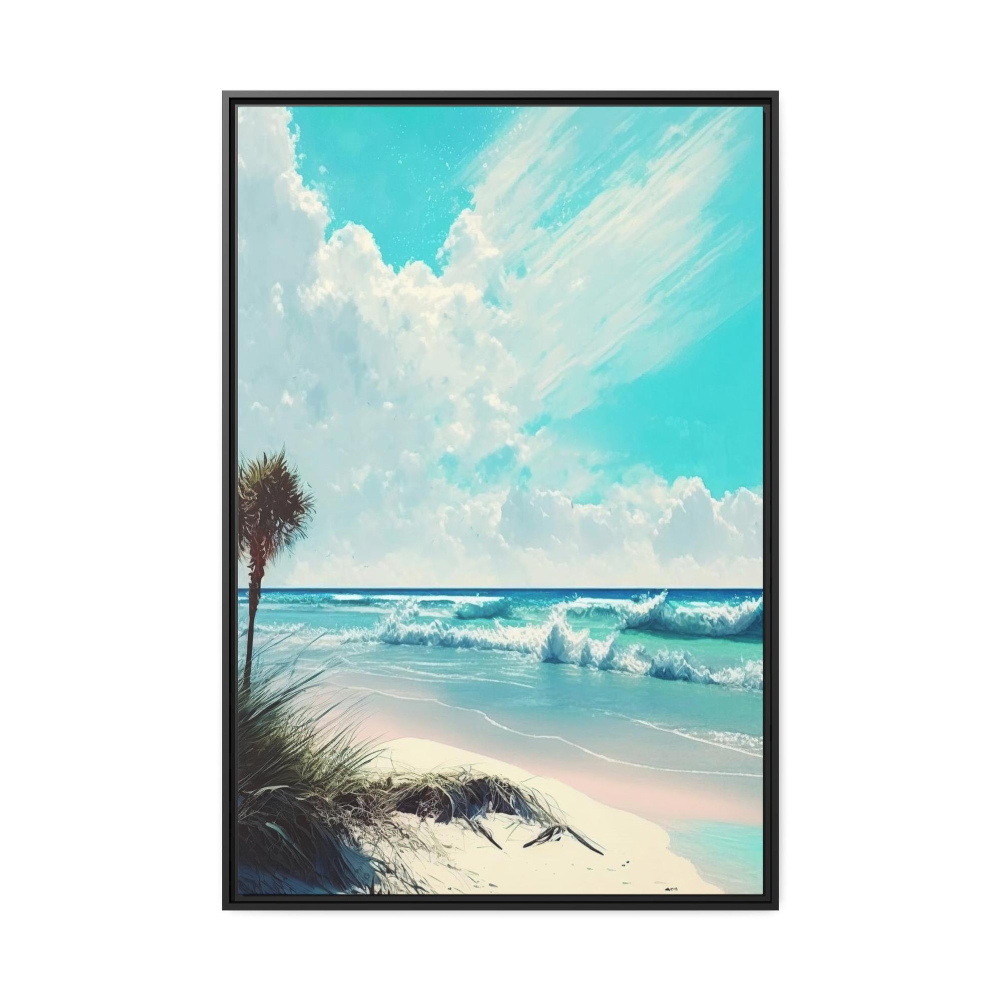 Island Beach Tropic Temptation: Poster of an Enchanting Island Beach on High-Quality Print