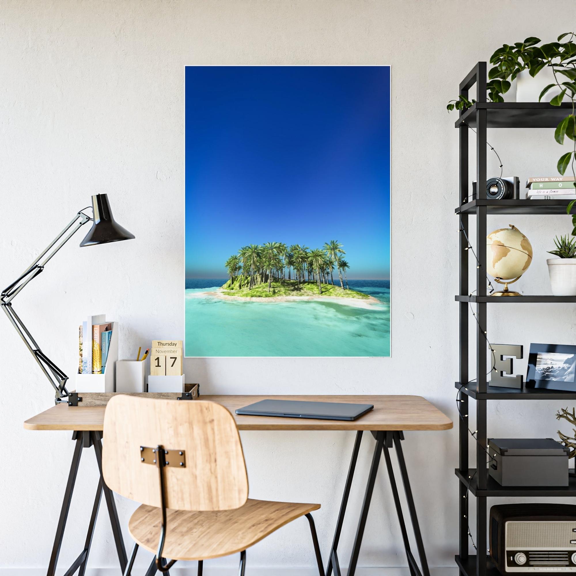 Island Beach Coastal Charm: Print on Canvas of a Beautiful Beach on an Island