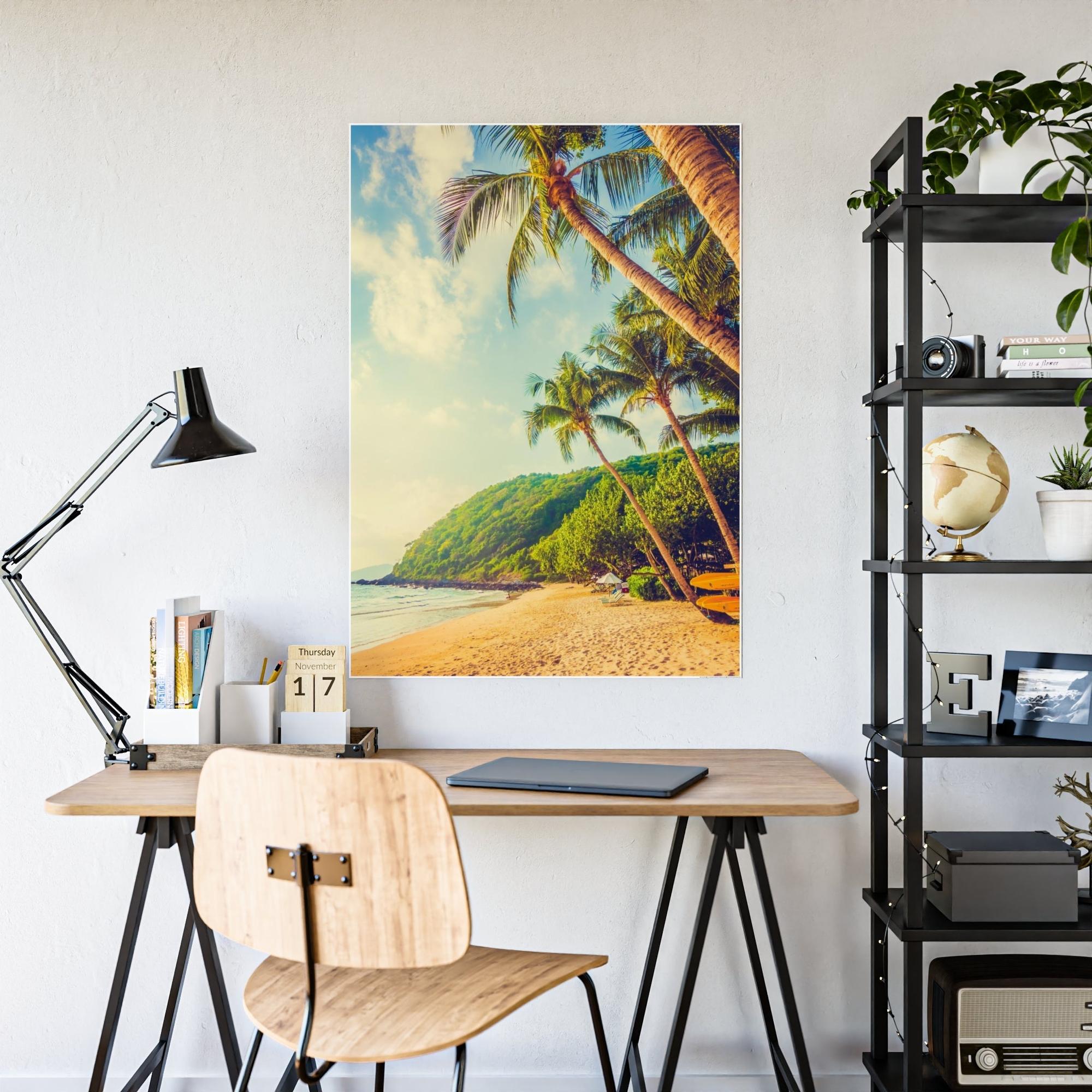 Island Beach Island Adventure: Art Print of a Thrilling Beach on a Natural Canvas