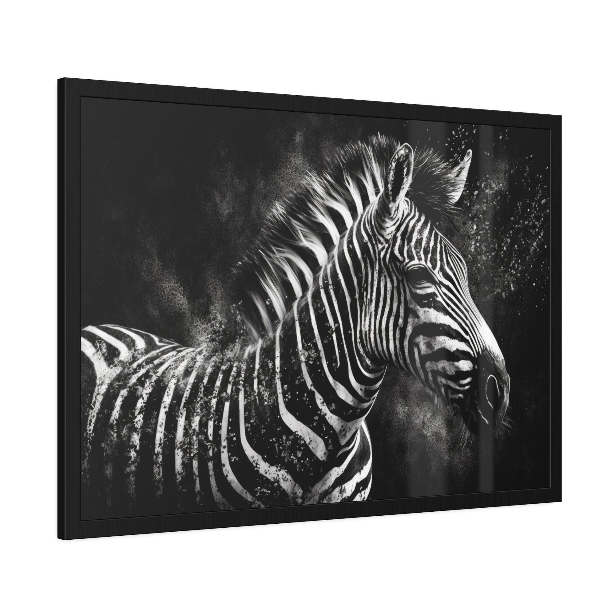 Zebras Black and White Elegance: Zebra Canvas & Poster Print Wall Art