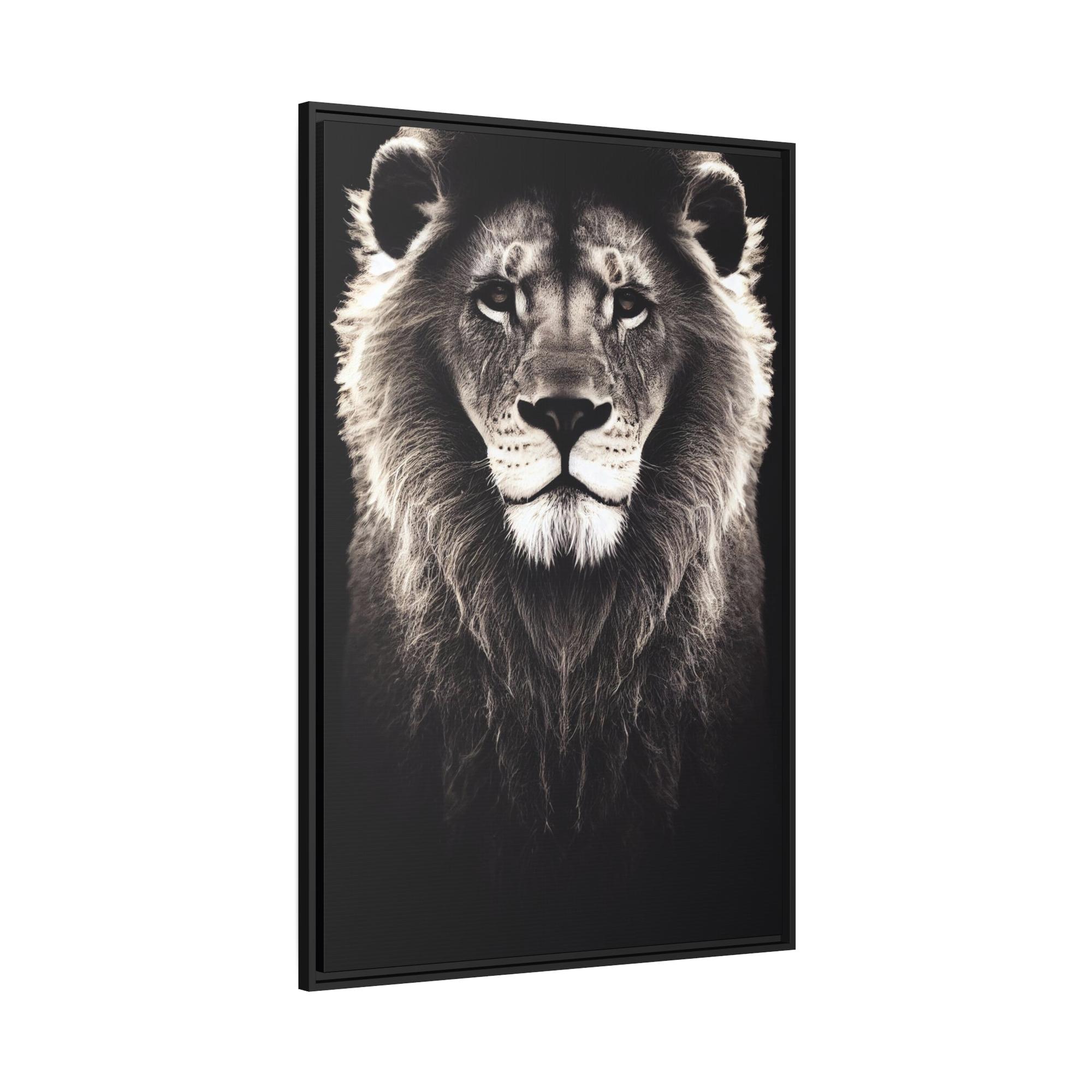 Lions African Majesty: Wall Art of a Regal Lion on Natural Canvas