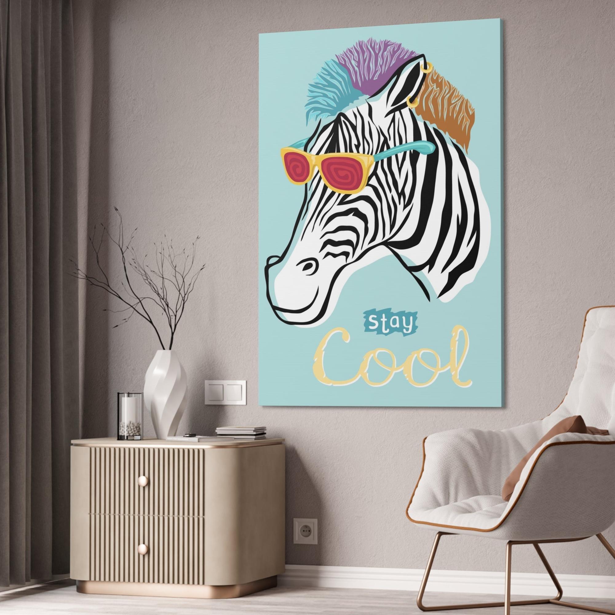 Zebras Bold and Beautiful: Canvas Print Featuring a Close-up of a Majestic Zebra