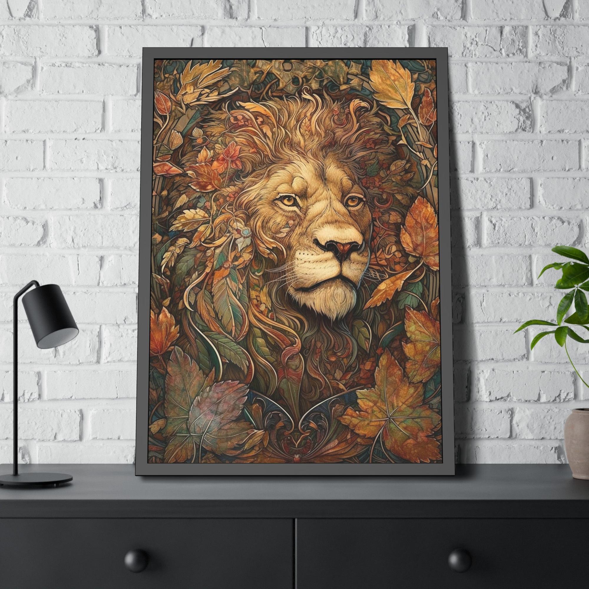 Lions Roaring Beauty: Natural Canvas Print of the Magnificent Lion