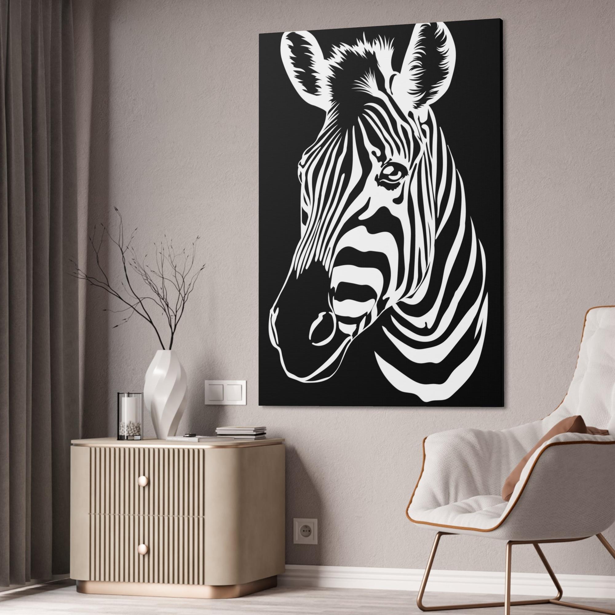 Zebras Black and White Wonder: Zebra Print on High-Quality Canvas