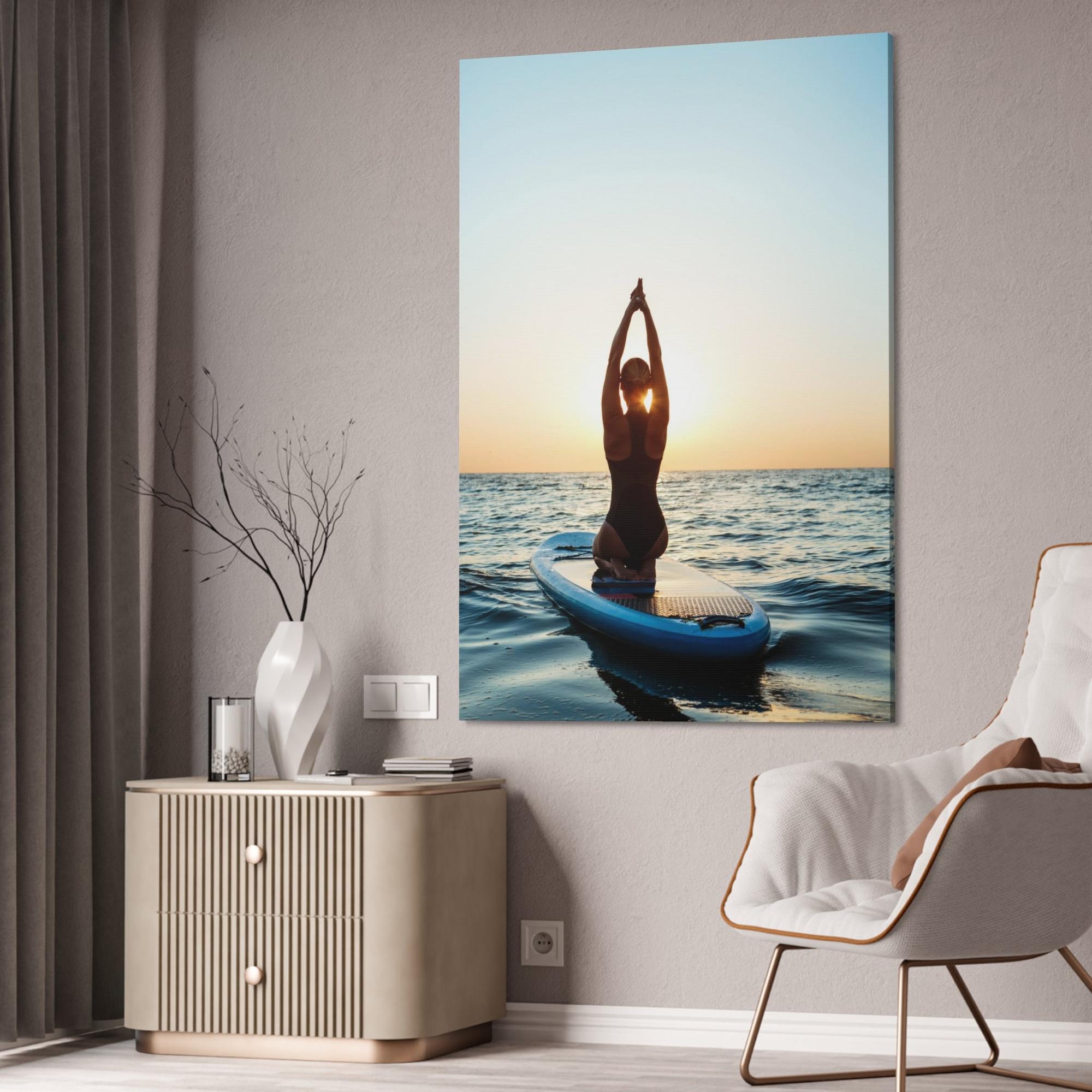 Relax Find Your Peace: Wall Art of a Relaxing Sunset on Natural Canvas