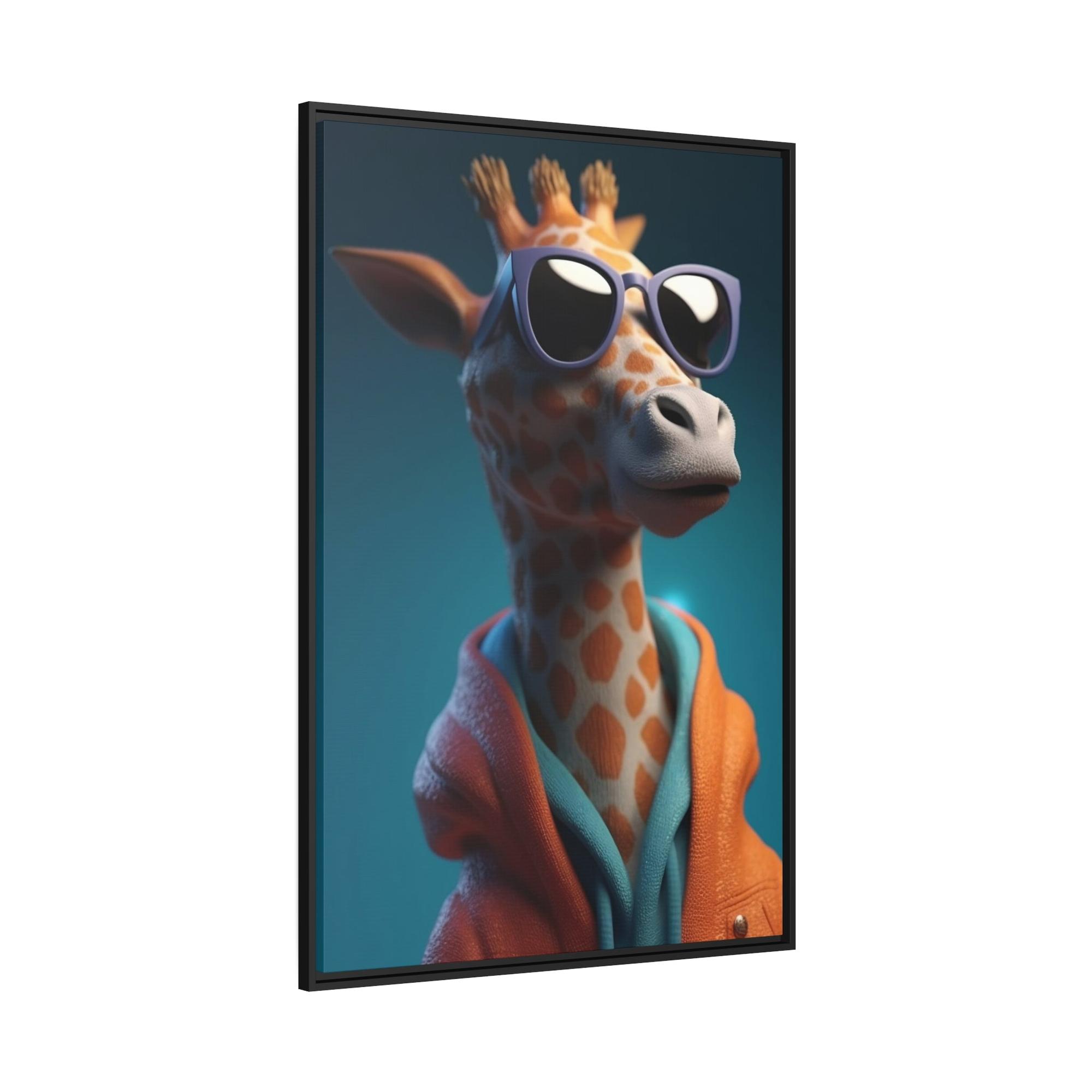 Giraffes The Art of Observation: A Stunning Artistic Rendering of a Giraffe in Profile on Canvas & Poster