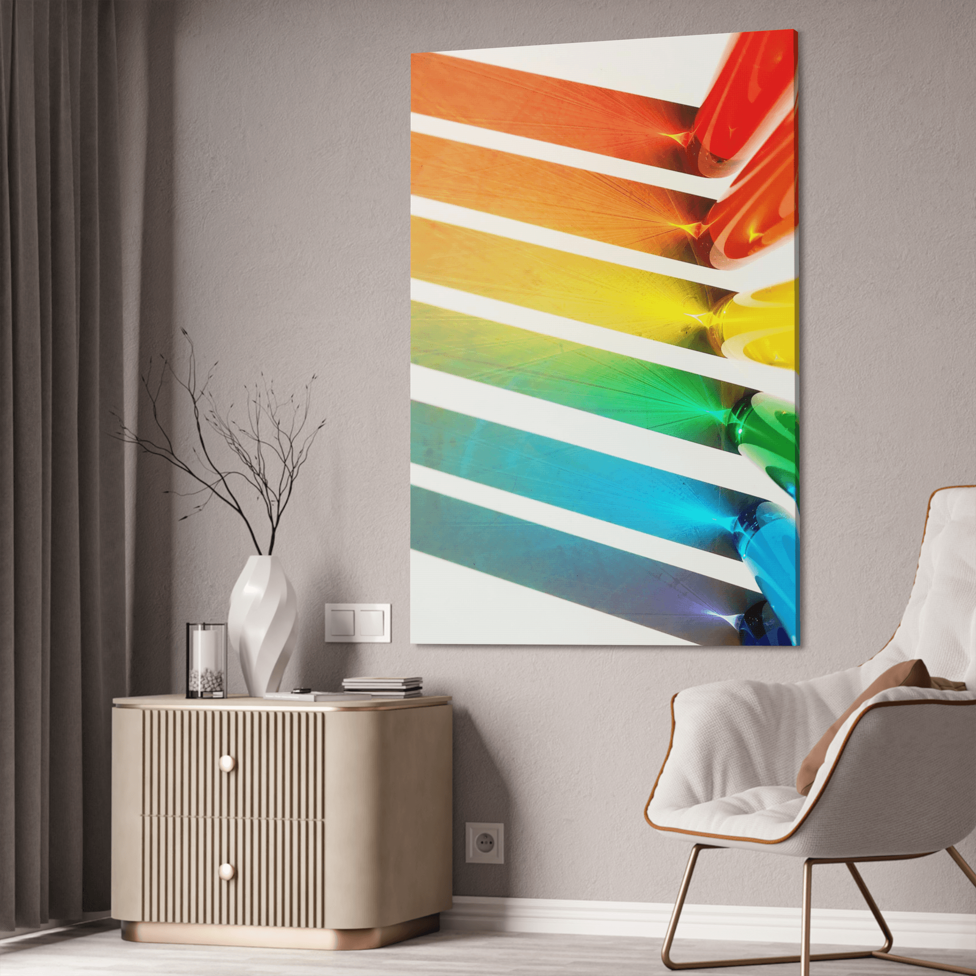 Abstract Minimalist Sophisticated Minimalism: Abstract Prints on Natural Canvas for a Classy Wall Decor