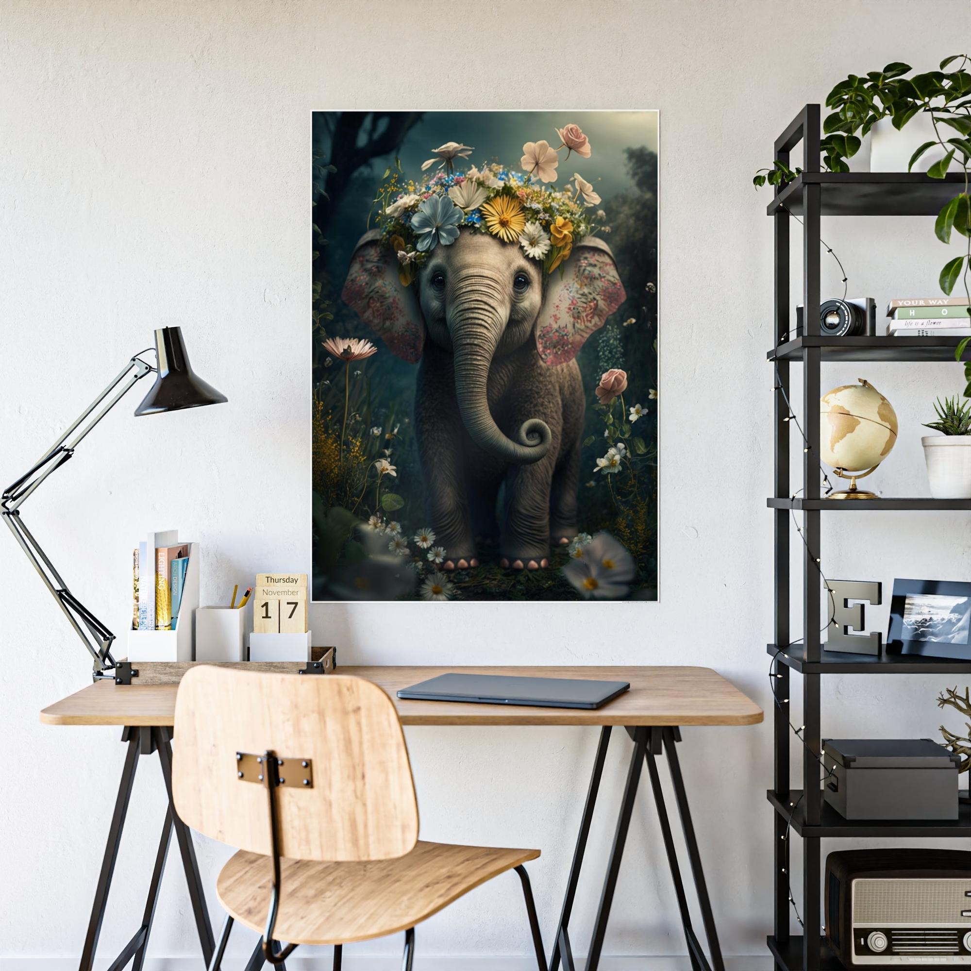 Elephants Jungle Majesty: Canvas Print of Elephants and Exotic Plants
