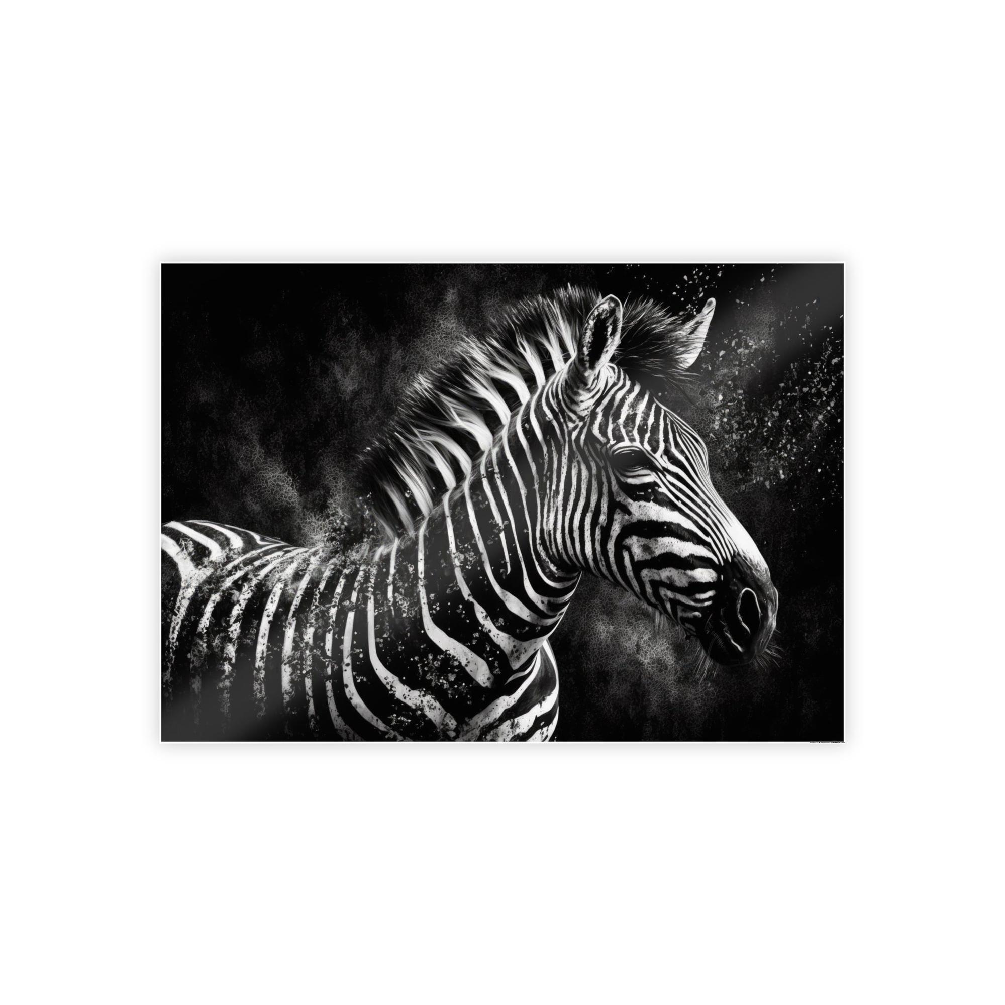Zebras Black and White Elegance: Zebra Canvas & Poster Print Wall Art