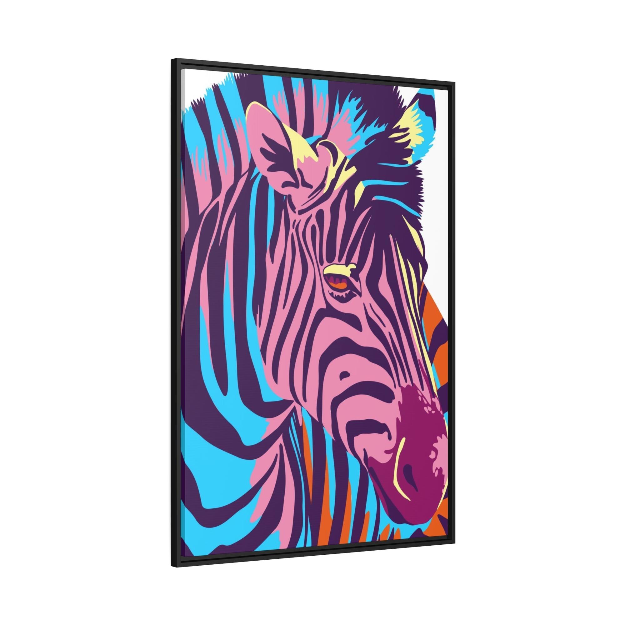 Zebras Sleek and Striking: Zebra Print on Framed Poster