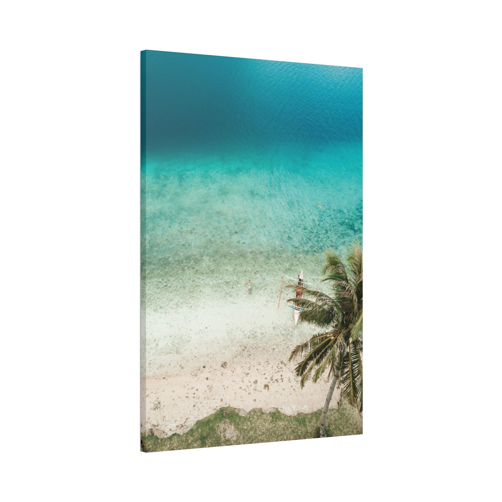 Island Beach Ocean Paradise: Framed Poster of a Serene Island Beach Scene