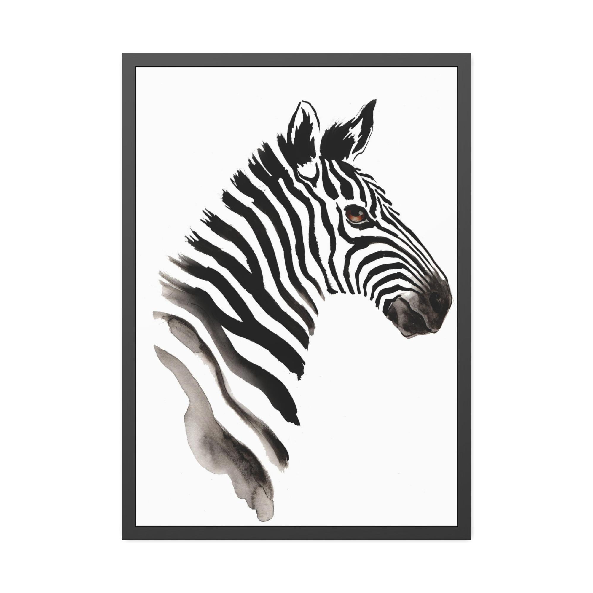 undefined African Beauty: Framed Canvas Print of a Stunning Zebra