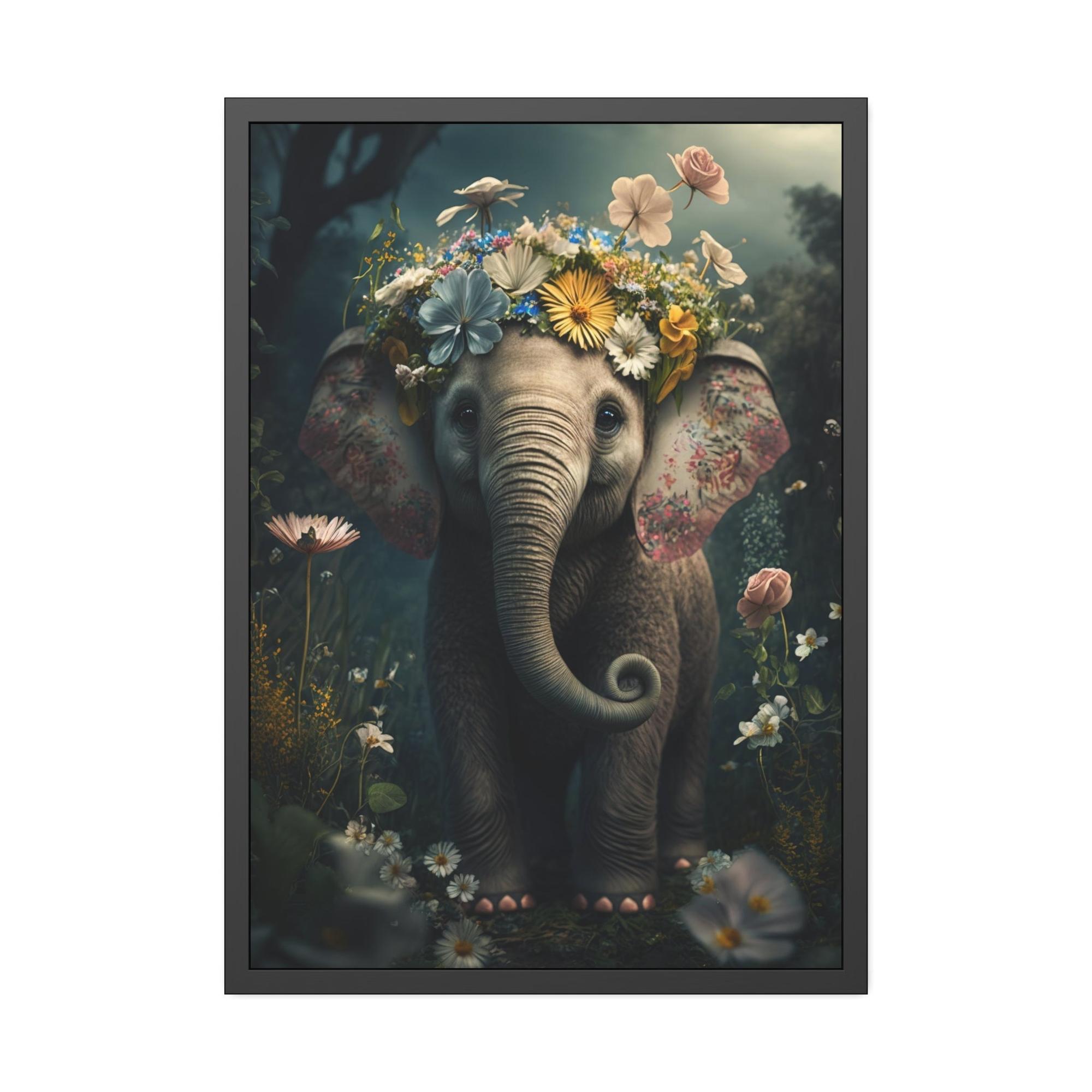 Elephants Jungle Majesty: Canvas Print of Elephants and Exotic Plants