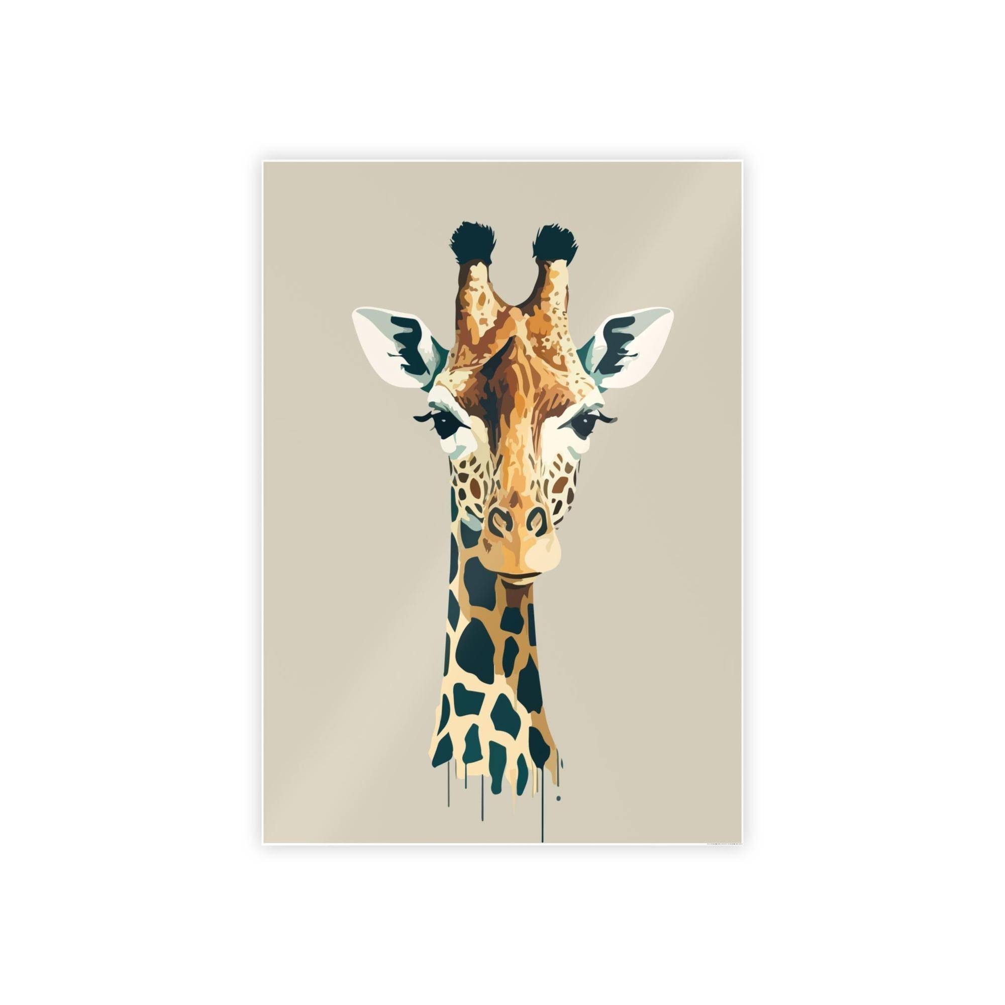 Giraffes Graceful Giraffe: A Beautifully Rendered Artwork on Canvas & Poster
