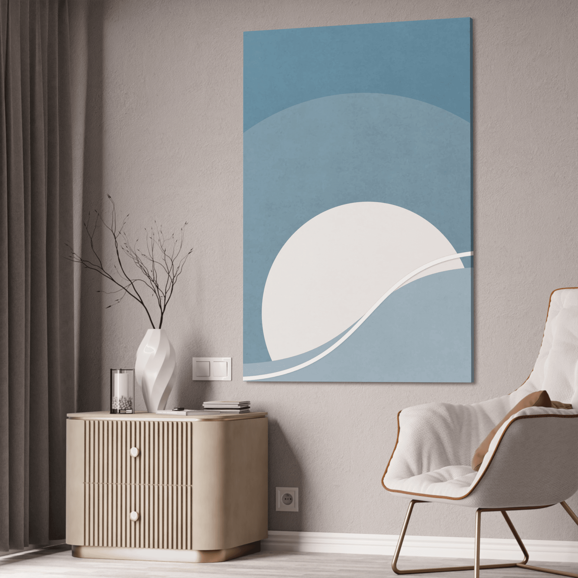 undefined Refined Minimalism: Abstract Prints on Natural Canvas for a Tasteful Wall Decor