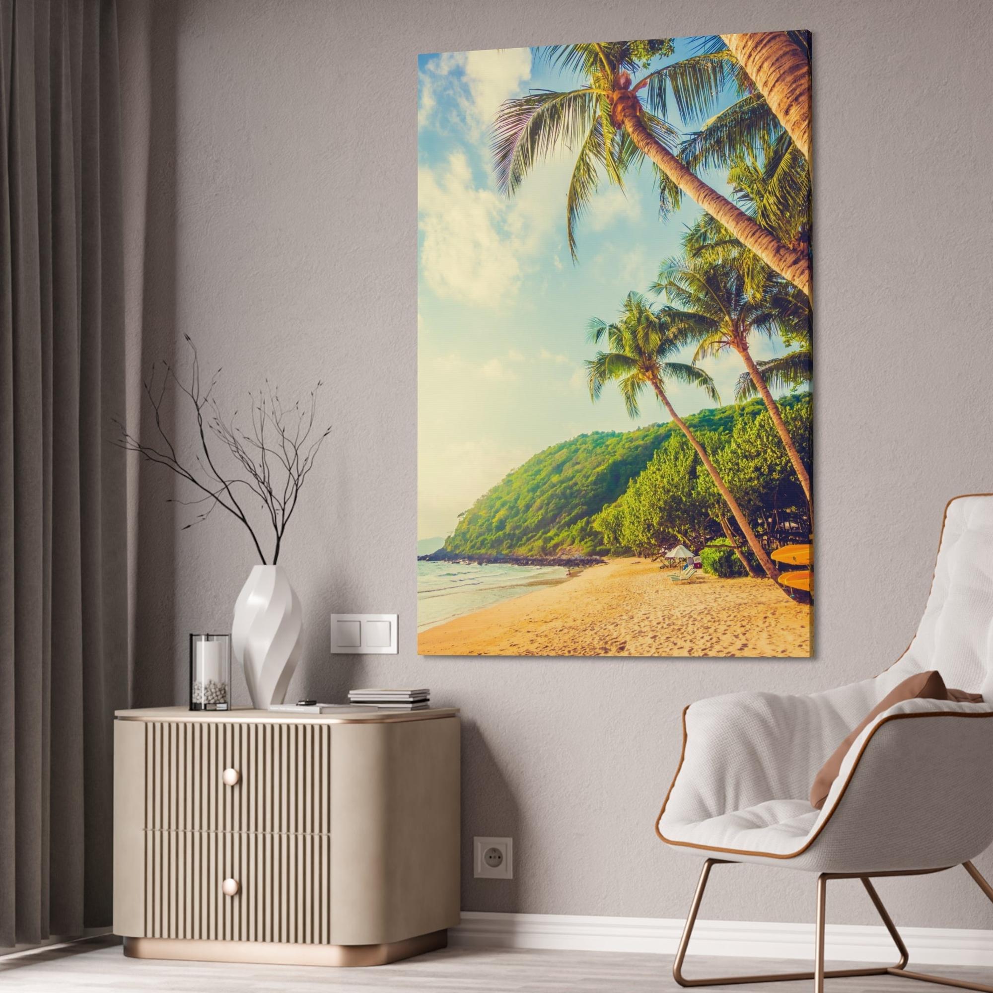 Island Beach Island Adventure: Art Print of a Thrilling Beach on a Natural Canvas