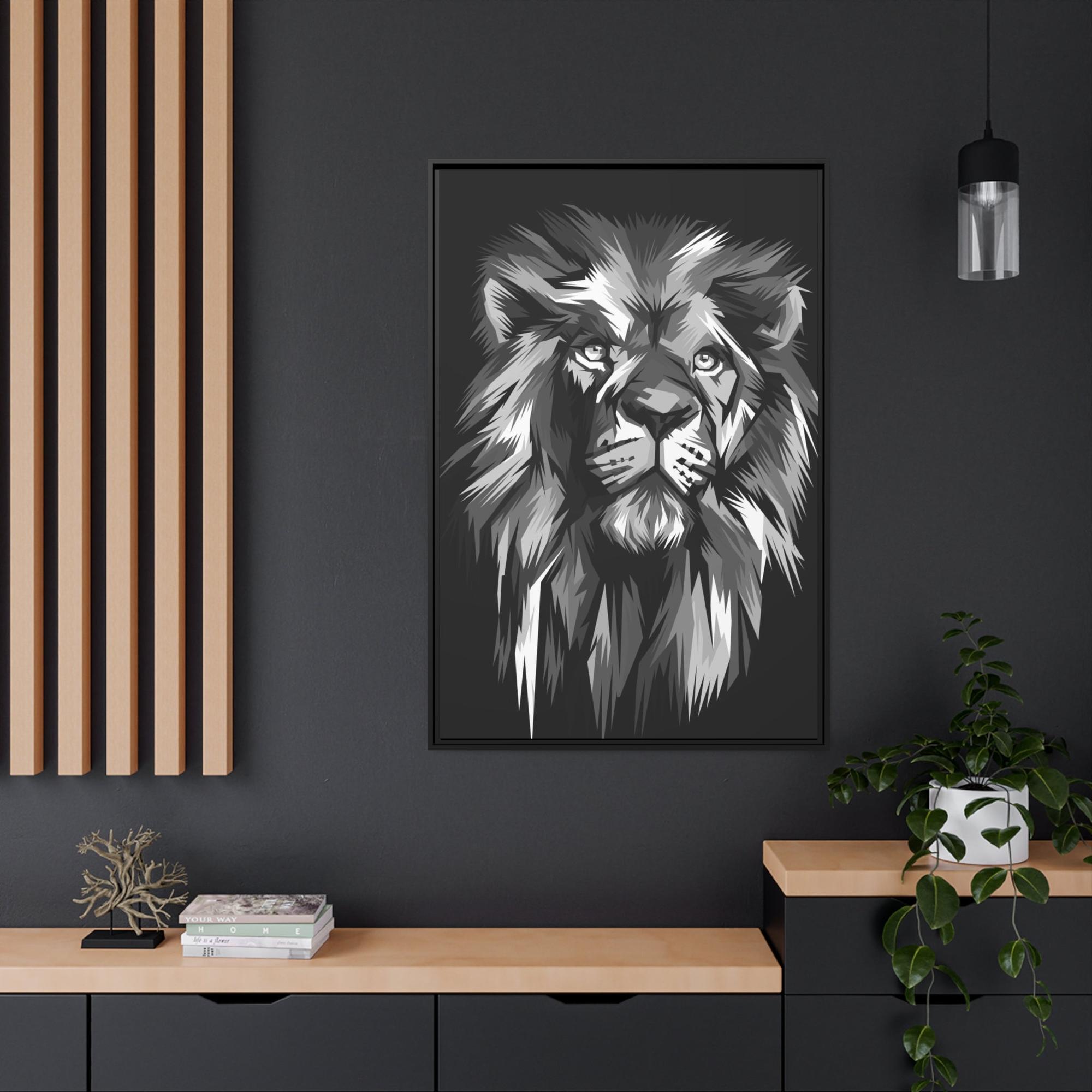 Lions The Lion's Crown: Framed Poster of the King of the Jungle