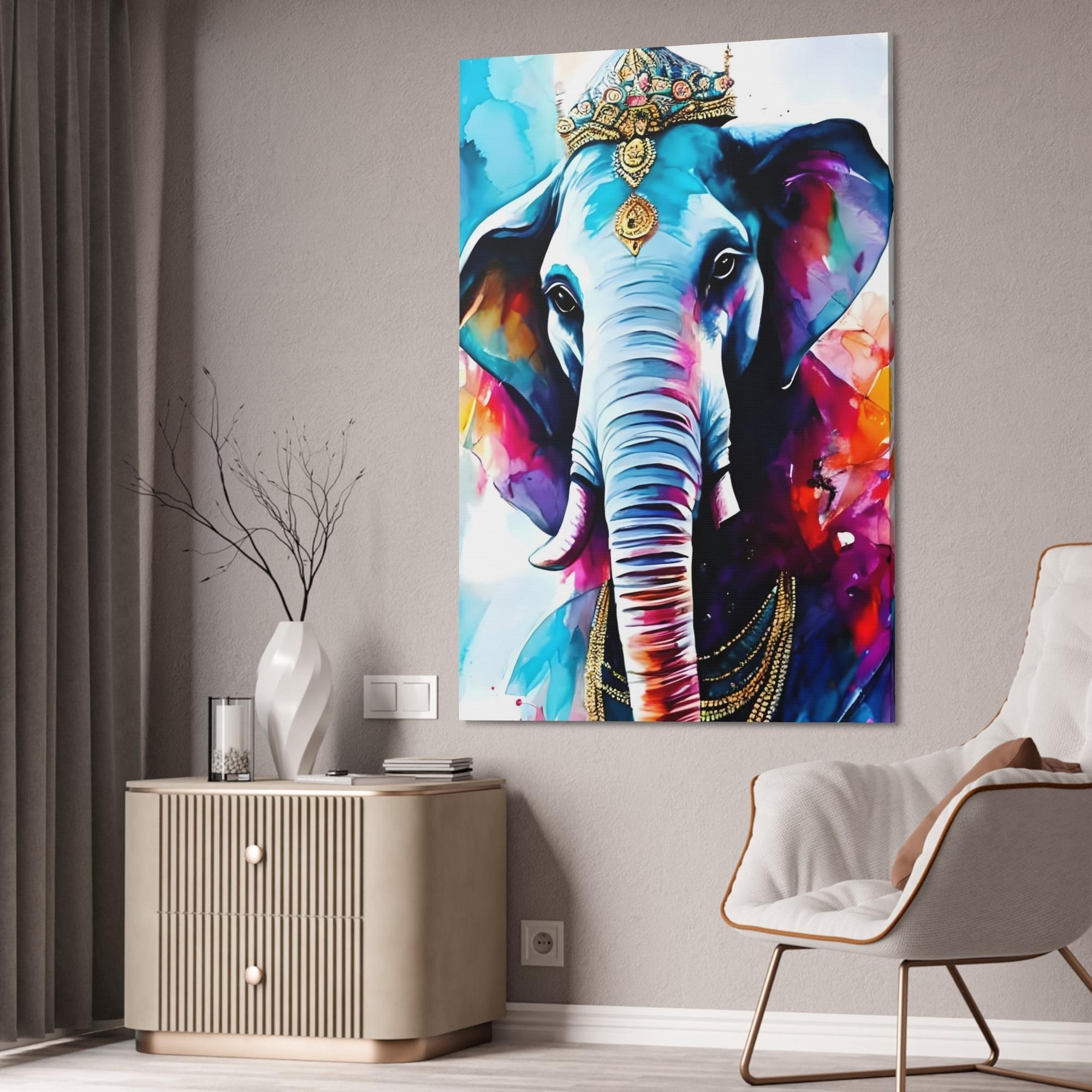 Elephants Safari Adventure: Artistic Print on Canvas of Elephant