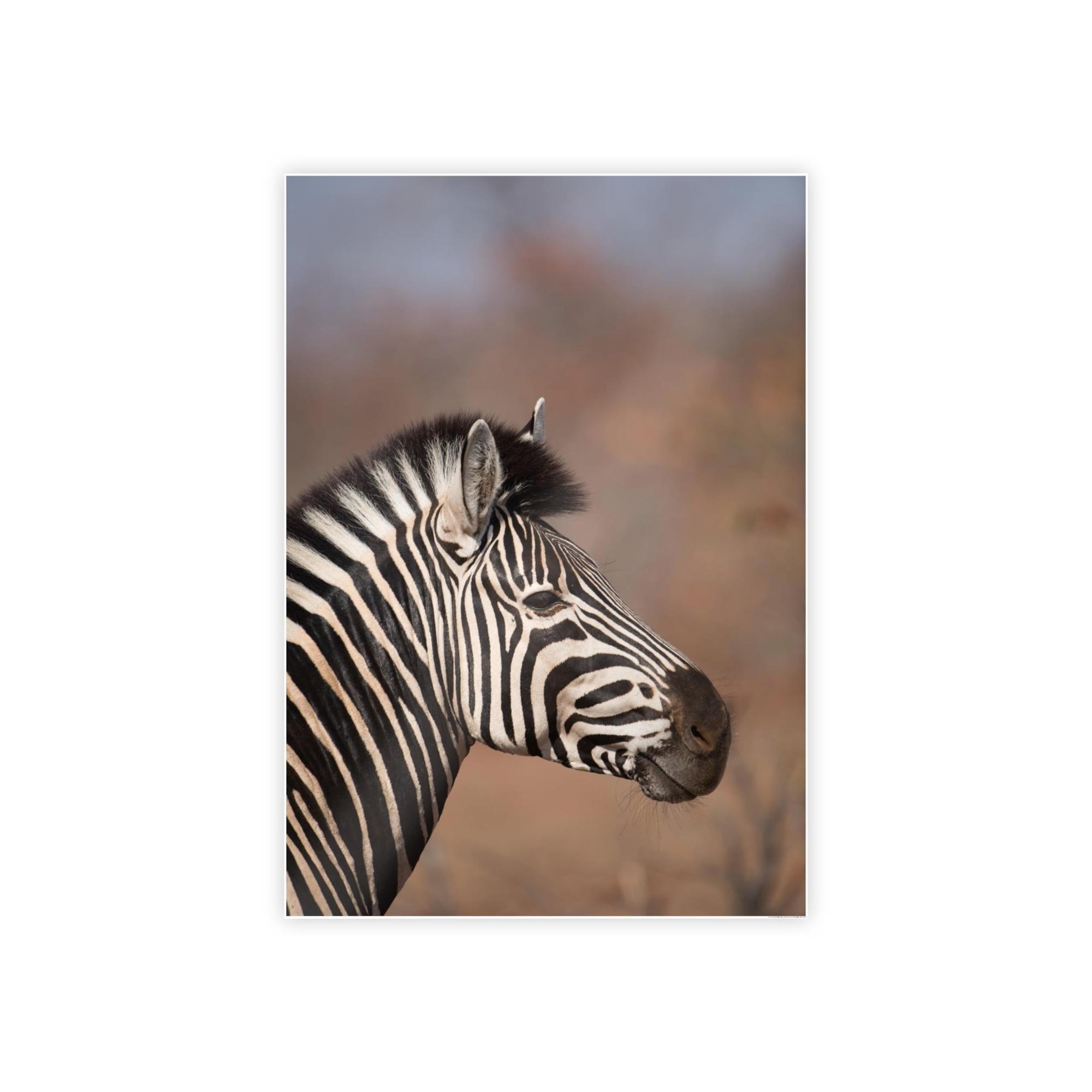 Zebras Wild Beauty: Natural Canvas and Framed Poster Featuring a Majestic Zebra