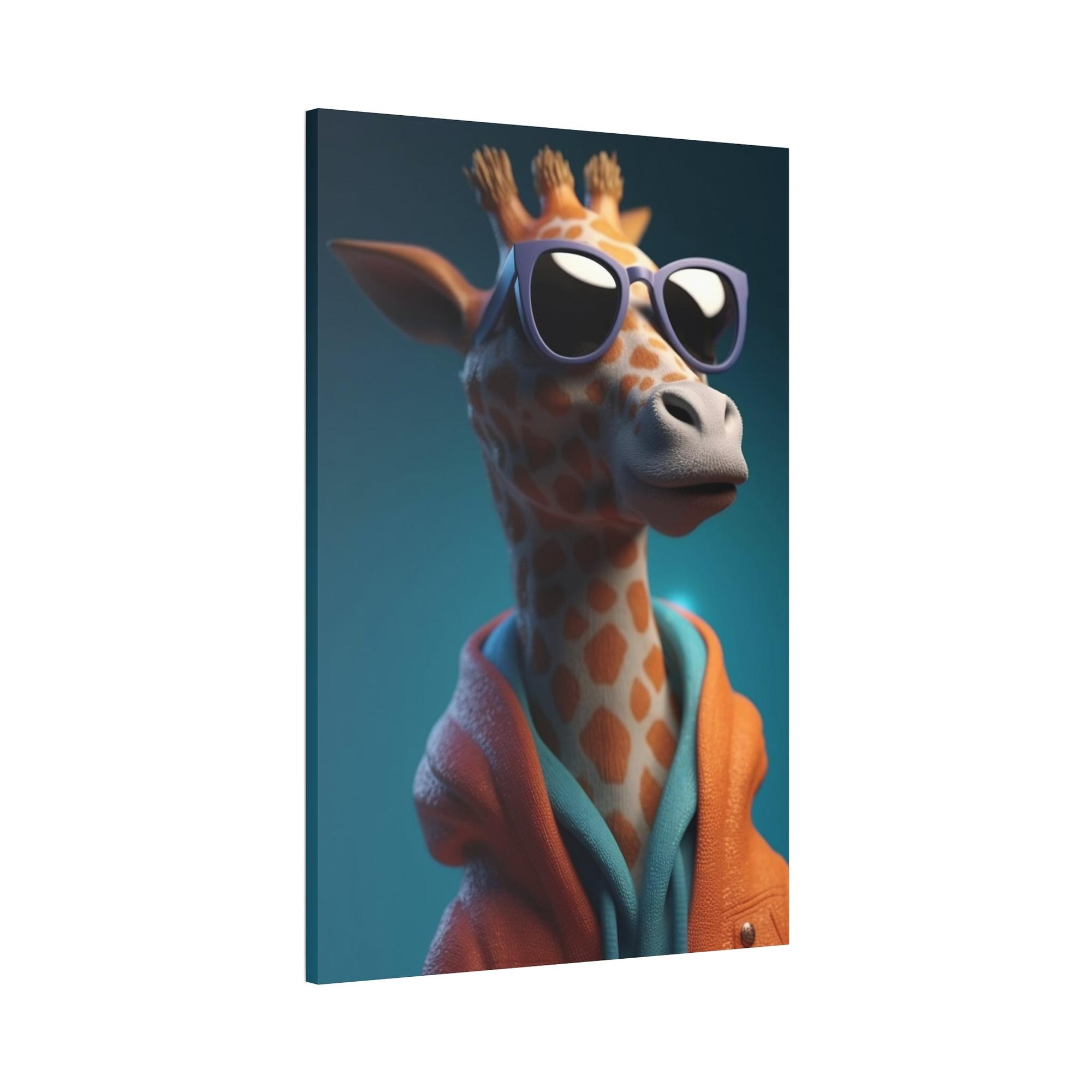 Giraffes The Art of Observation: A Stunning Artistic Rendering of a Giraffe in Profile on Canvas & Poster