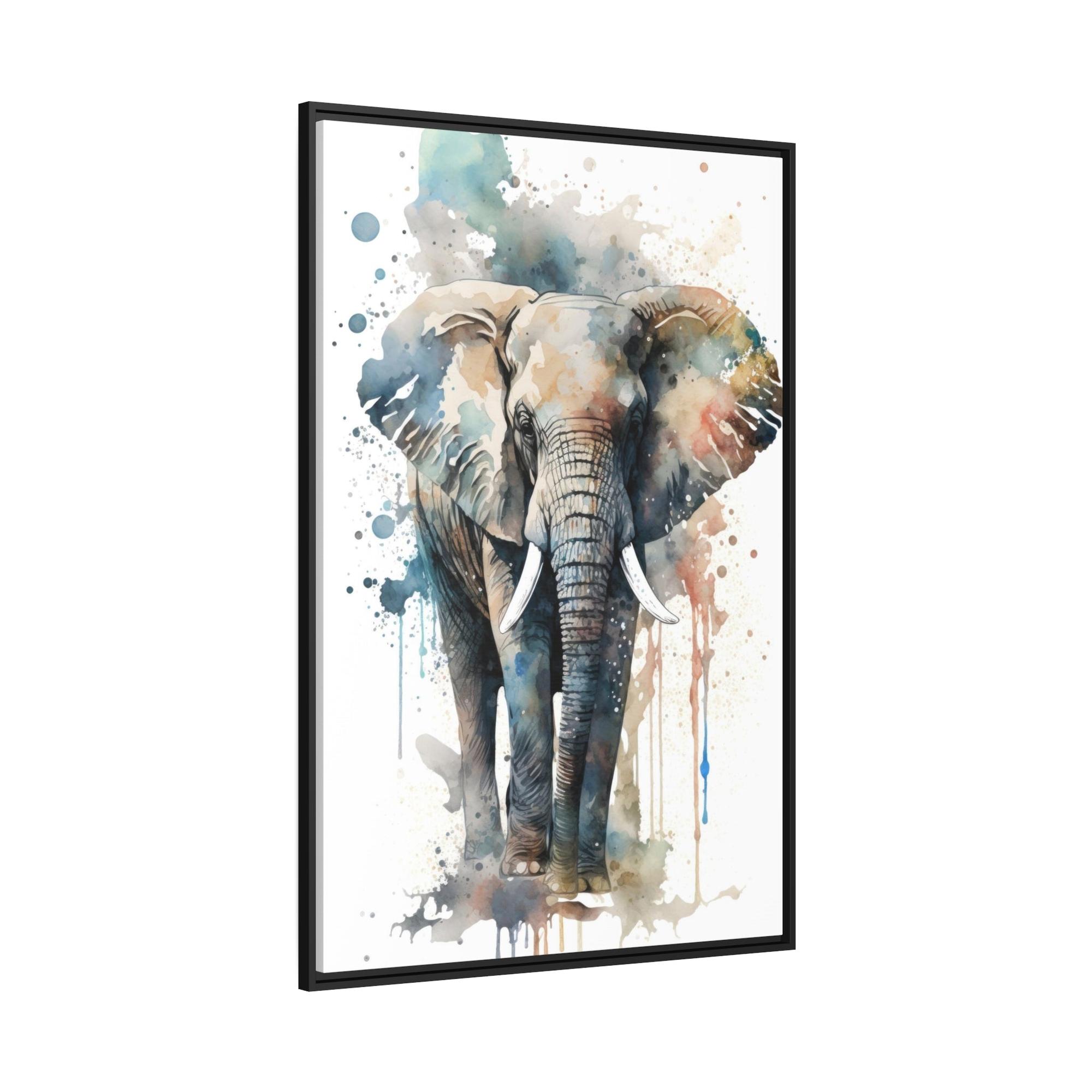 Elephants Elephant Serenity: Natural Canvas and Framed Poster