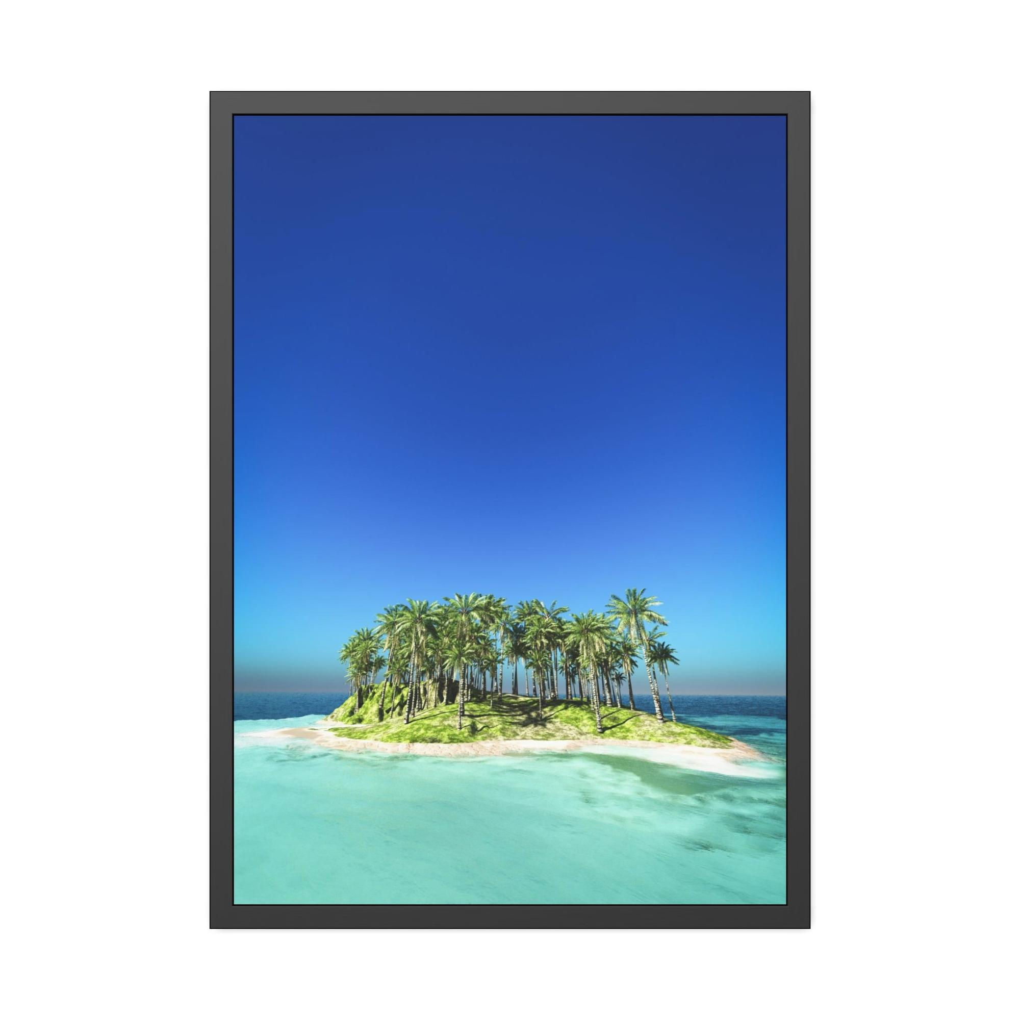 Island Beach Coastal Charm: Print on Canvas of a Beautiful Beach on an Island