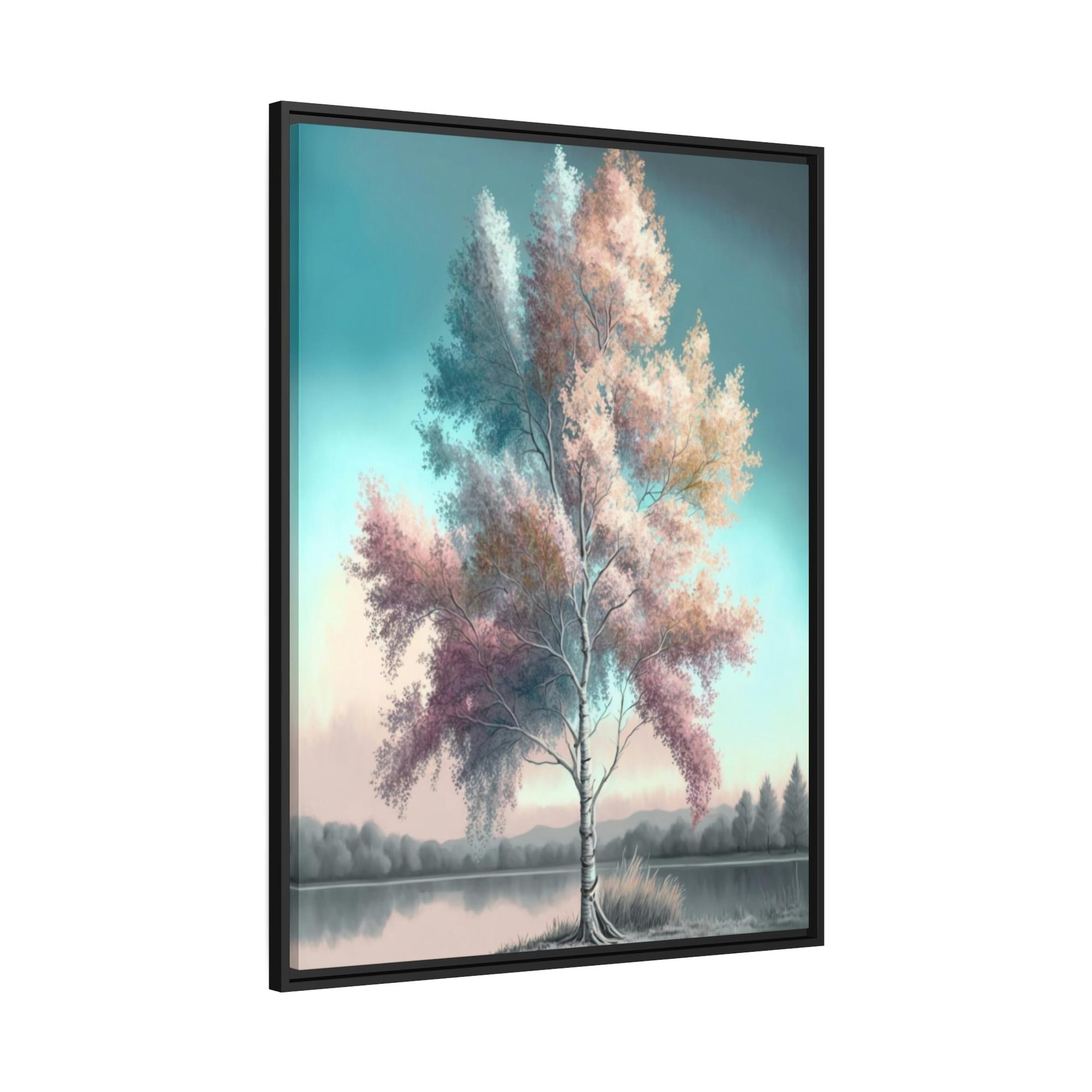 Birch Trees Birch Tree Alcove: Natural Canvas Wall Art of a Secluded Forest Nook