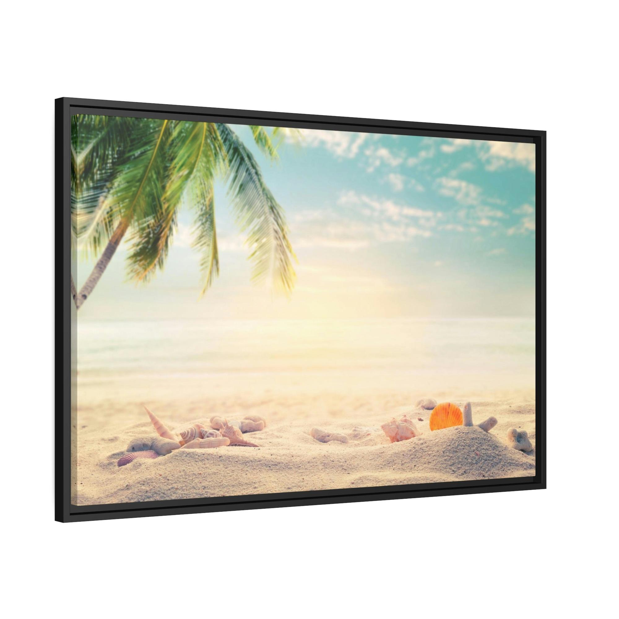 Beaches Seascape Tranquility: Coastal Framed Poster & Canvas of a Calm Beach View