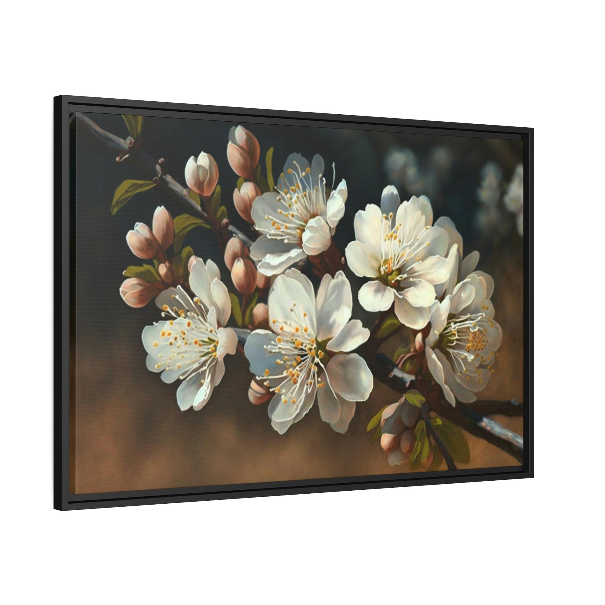 Almond Blossoms Blossoming Almonds: Natural Canvas & Poster Art Print of Springtime Flowers