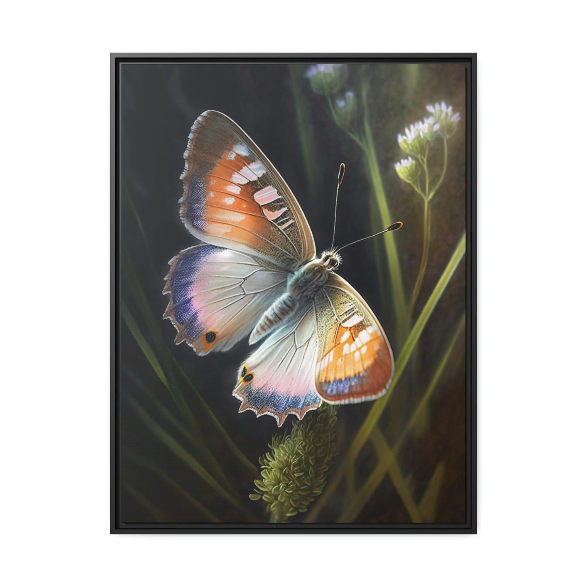 Butterflys Butterfly's Solitude: Framed Poster & Canvas Print of One Insect in Tranquility