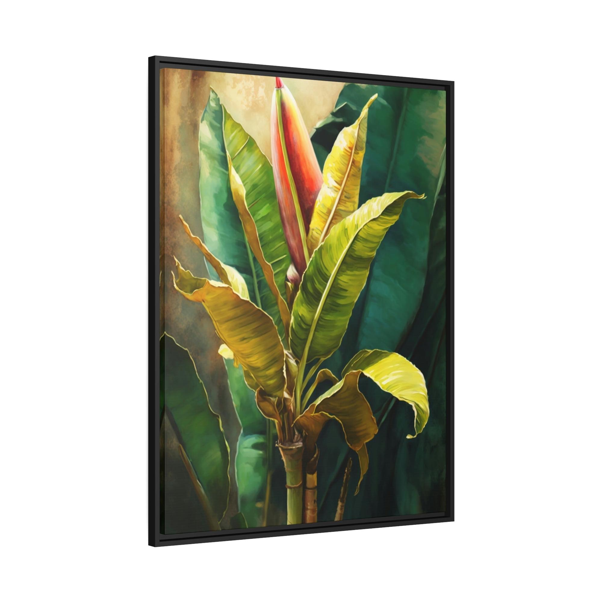 Banana Trees Tropical Escape: Print on Canvas of Exotic Banana Trees as Wall Art