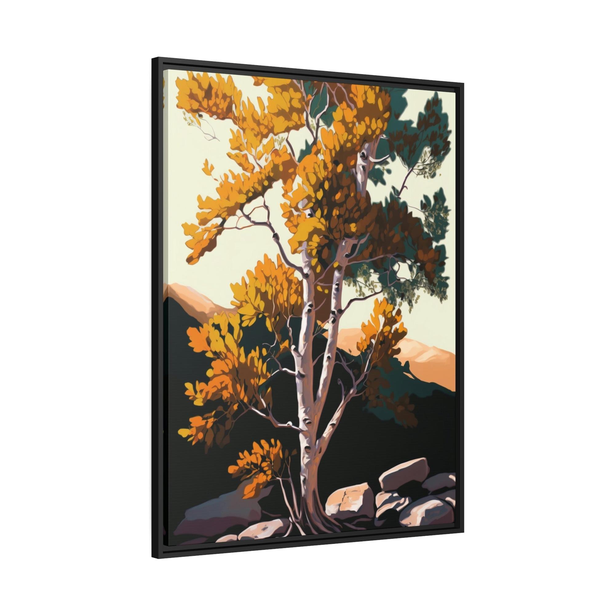 Aspen Trees The Enchantment of Fall: Framed Canvas & Poster Print of Aspen Trees in the Forest