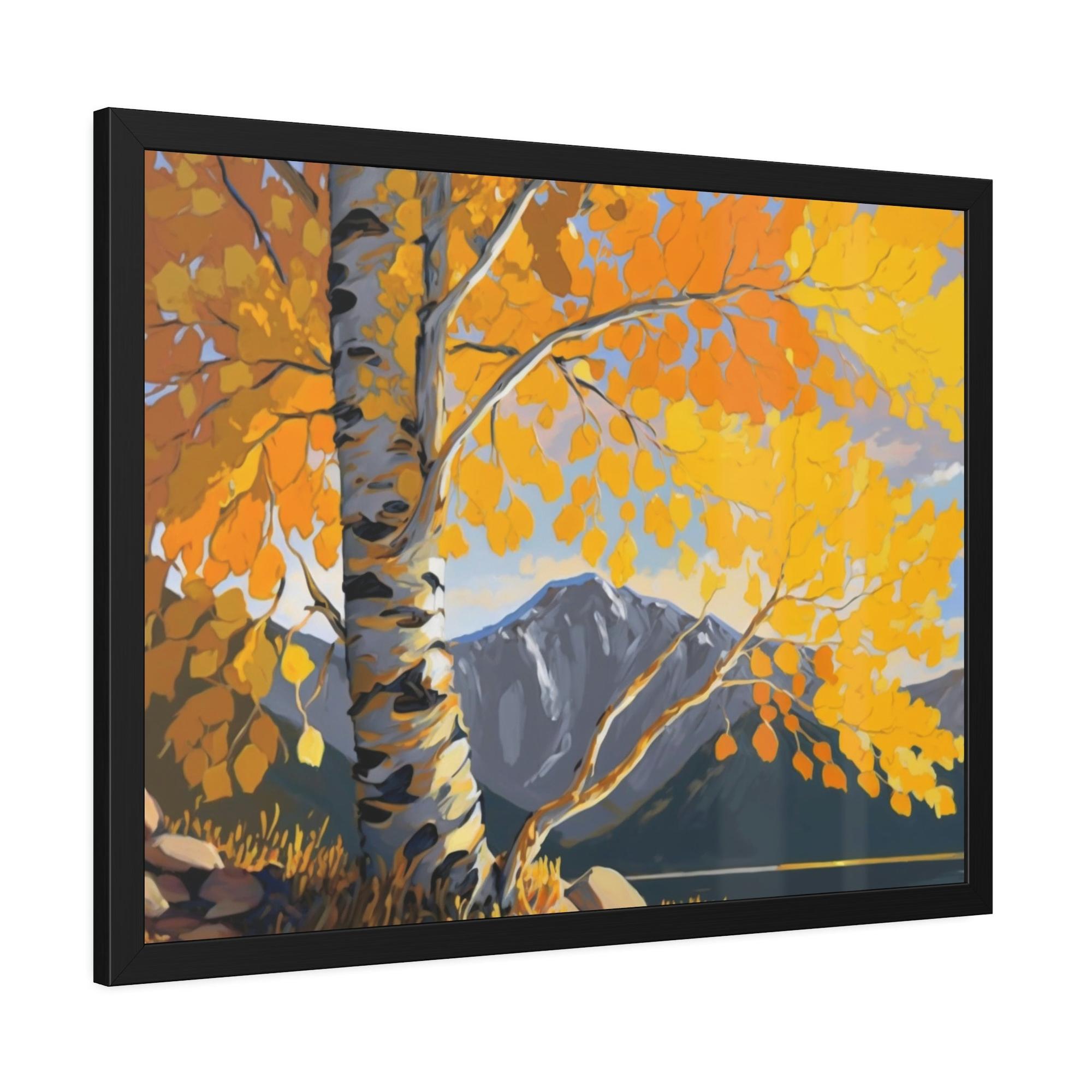 Aspen Trees The Majesty of Aspen Trees: Framed Canvas & Poster Print of Golden Leaves