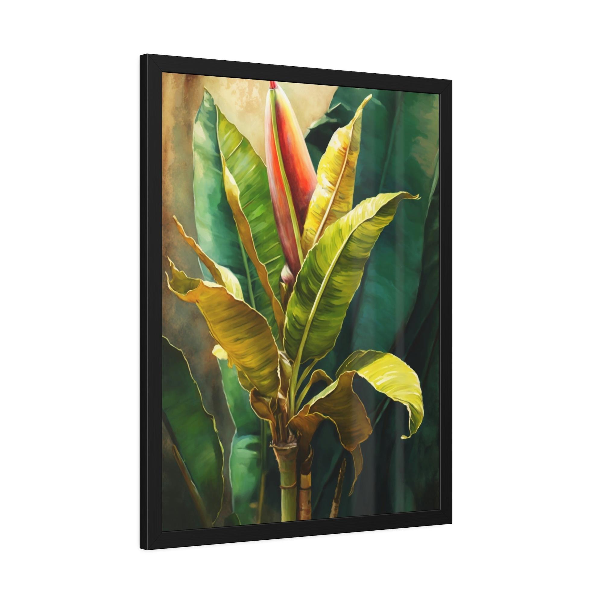 Banana Trees Tropical Escape: Print on Canvas of Exotic Banana Trees as Wall Art