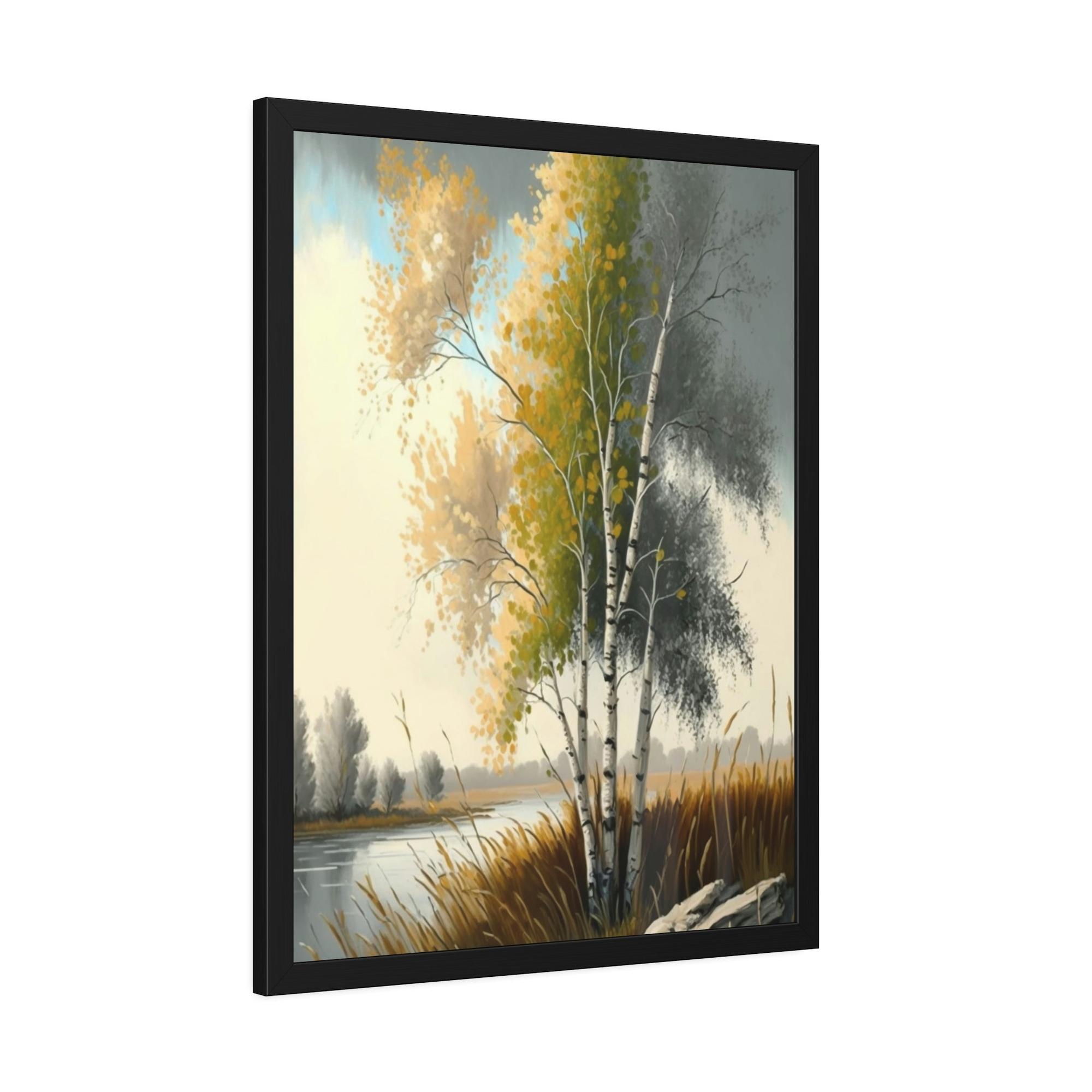 undefined Autumn's Splendor: Poster & Canvas of Birch Trees with Colorful Leaves