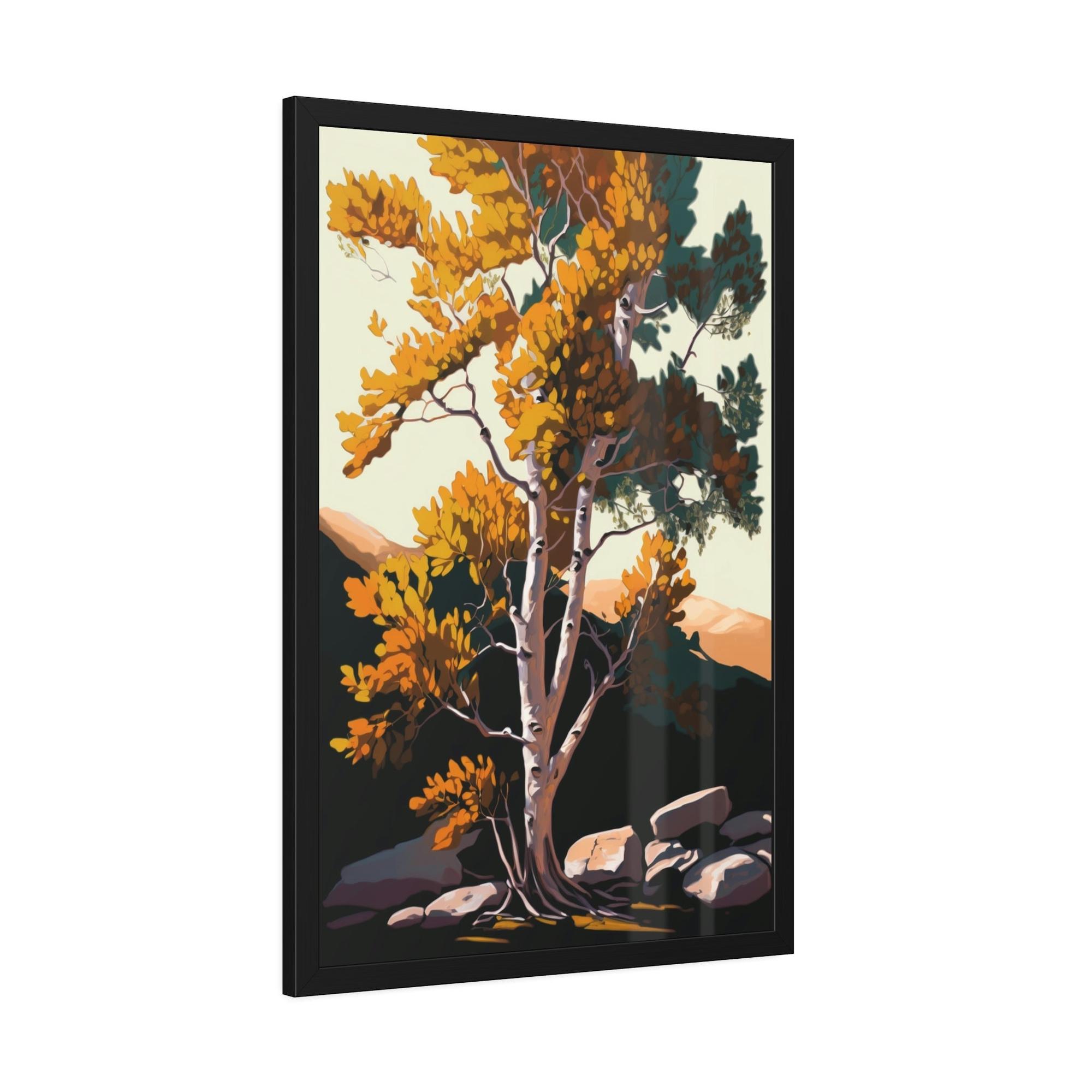 undefined The Enchantment of Fall: Framed Canvas & Poster Print of Aspen Trees in the Forest