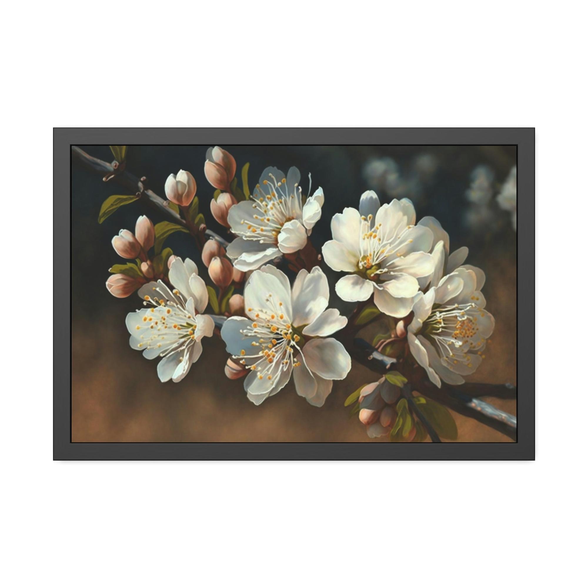 Almond Blossoms Blossoming Almonds: Natural Canvas & Poster Art Print of Springtime Flowers