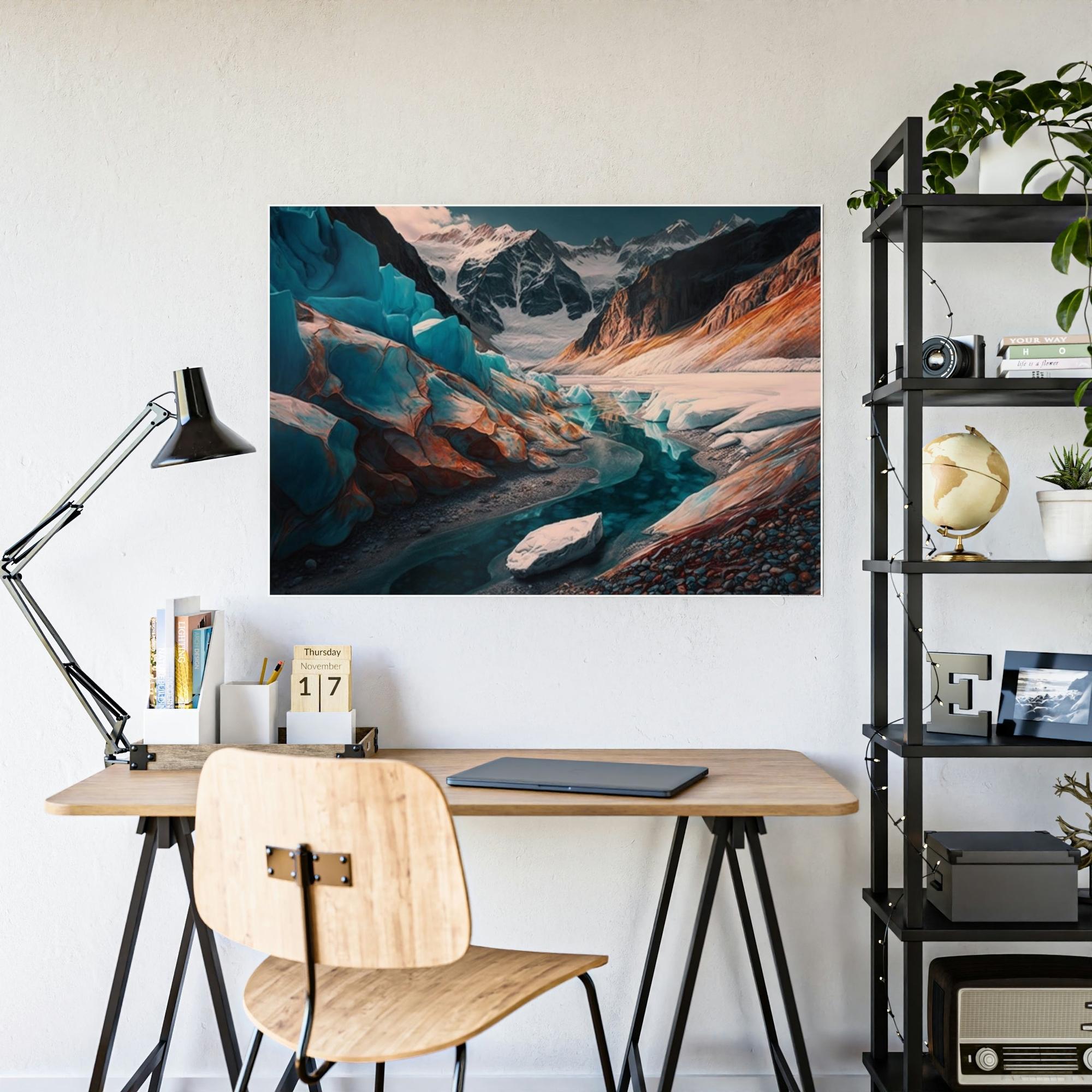 Glacier Nature's Frozen Symphony: Canvas Print of a Magnificent Glacier Landscape Art