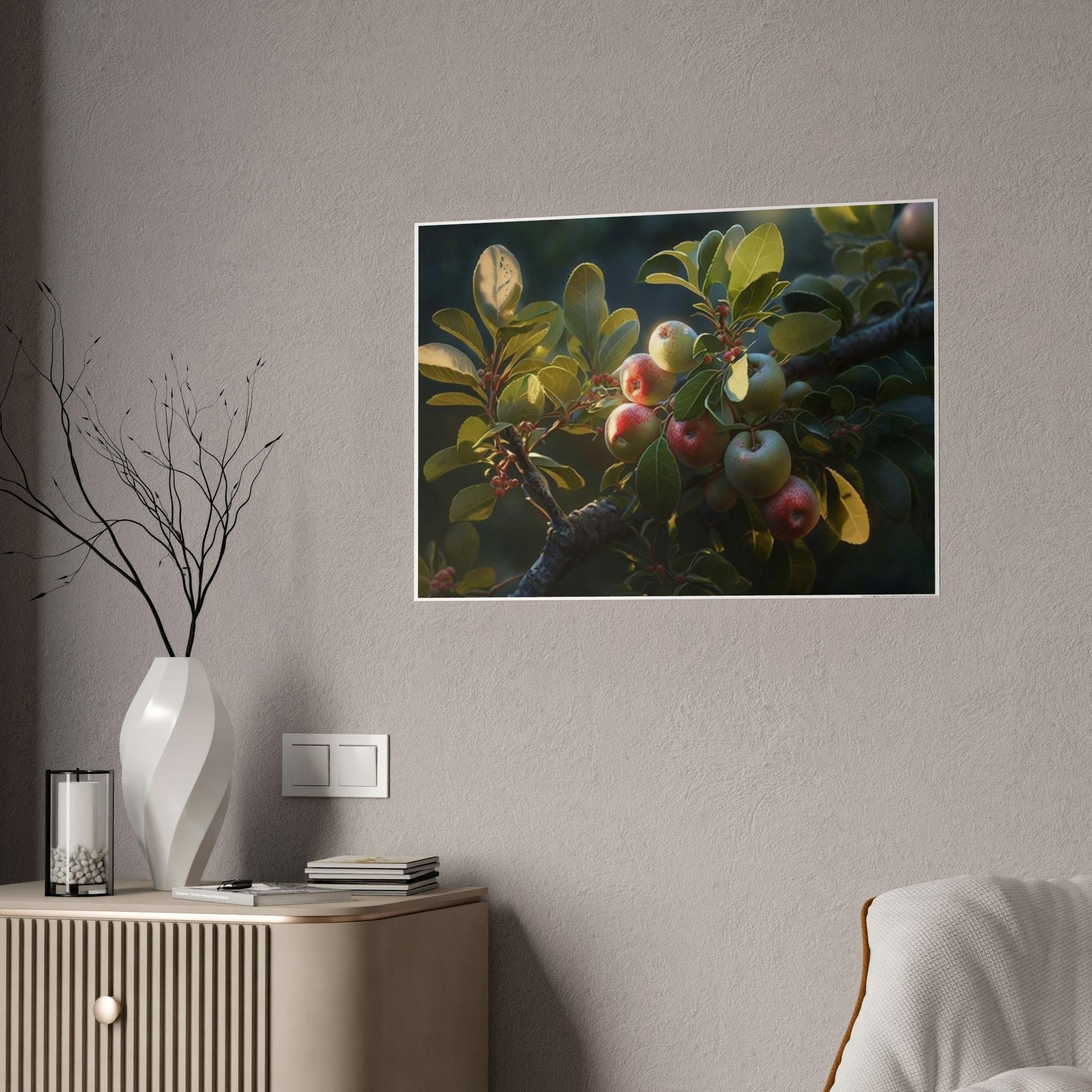 Apple Trees Apple Tree Blossoms: Framed Canvas & Poster Print of Springtime Flowers