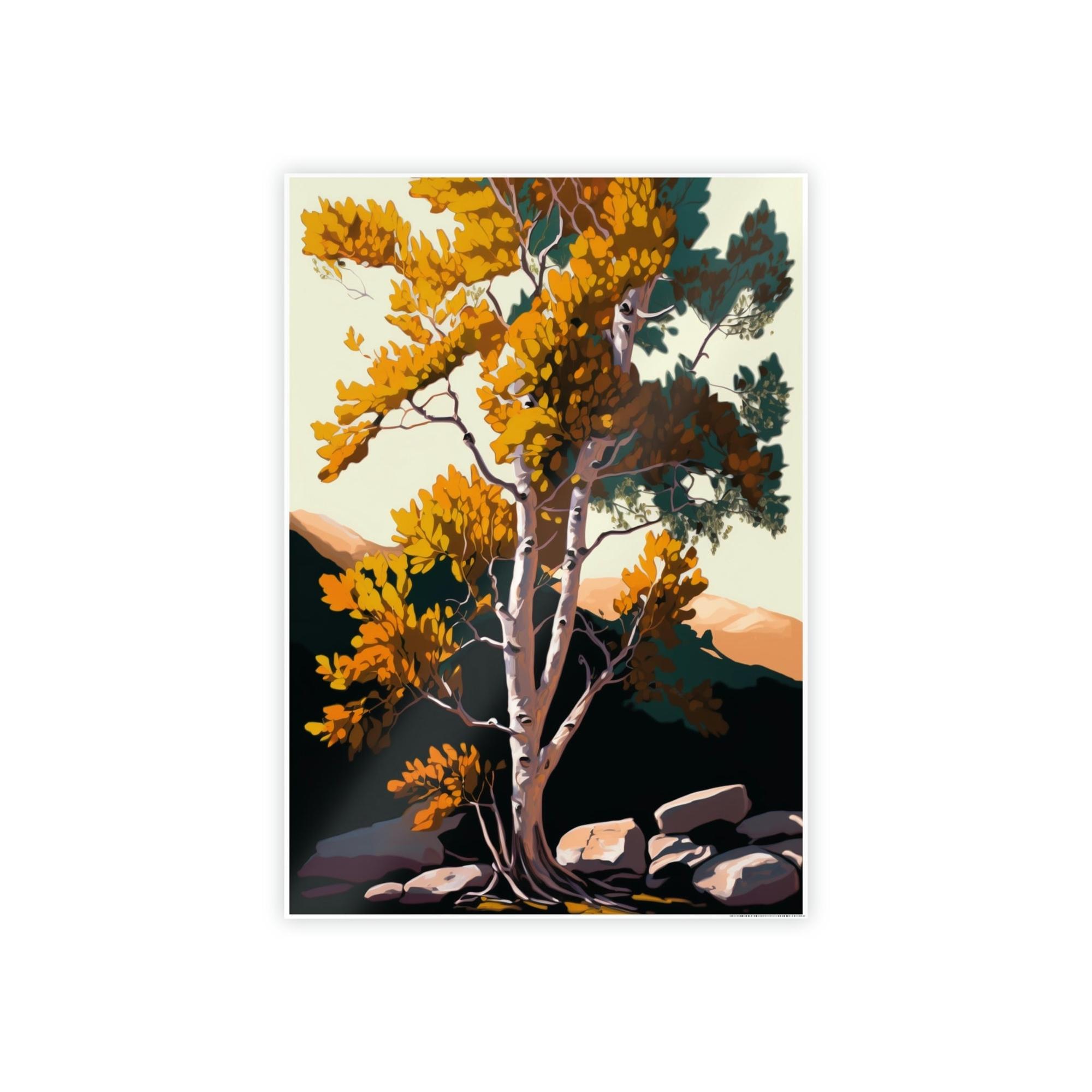 Aspen Trees The Enchantment of Fall: Framed Canvas & Poster Print of Aspen Trees in the Forest