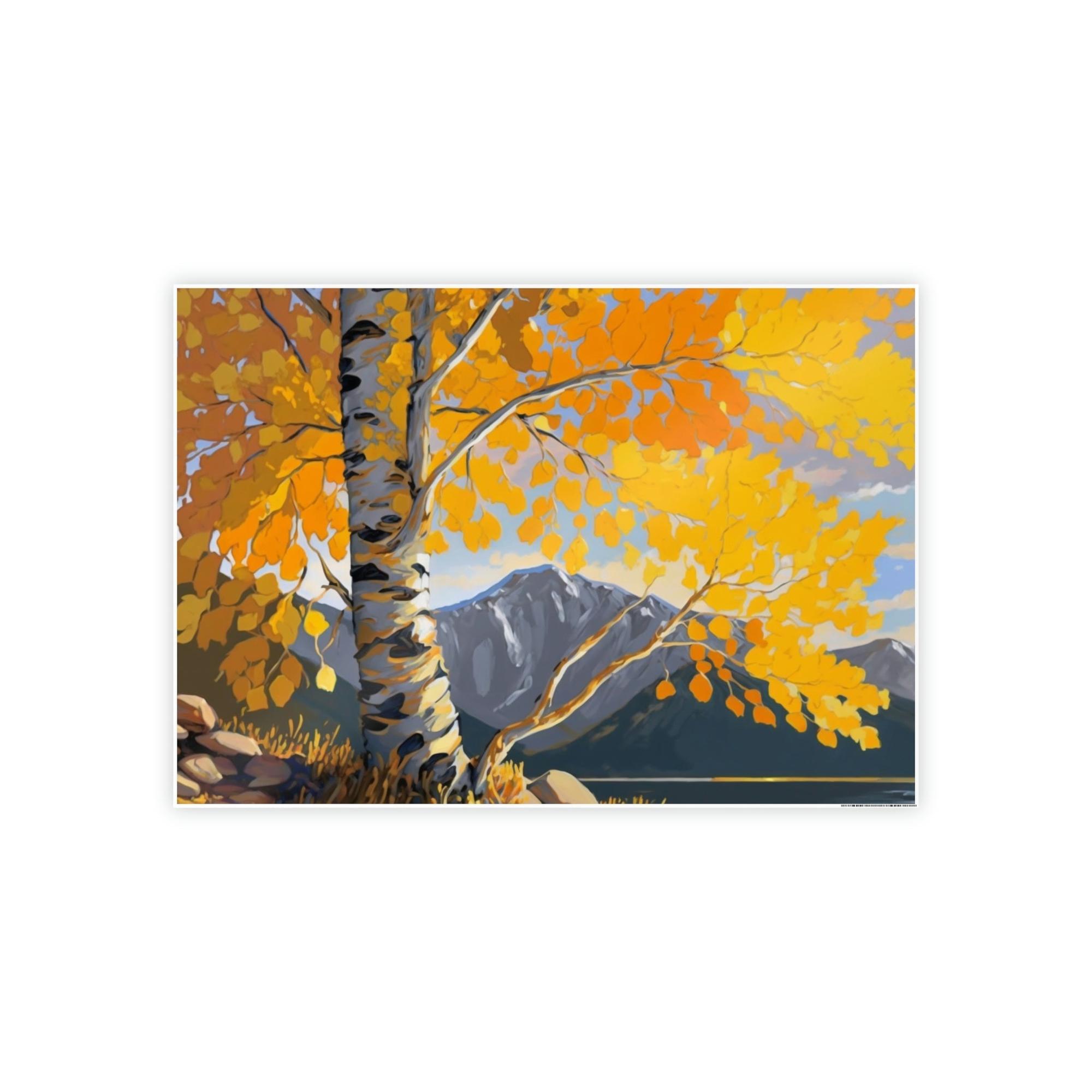 Aspen Trees The Majesty of Aspen Trees: Framed Canvas & Poster Print of Golden Leaves