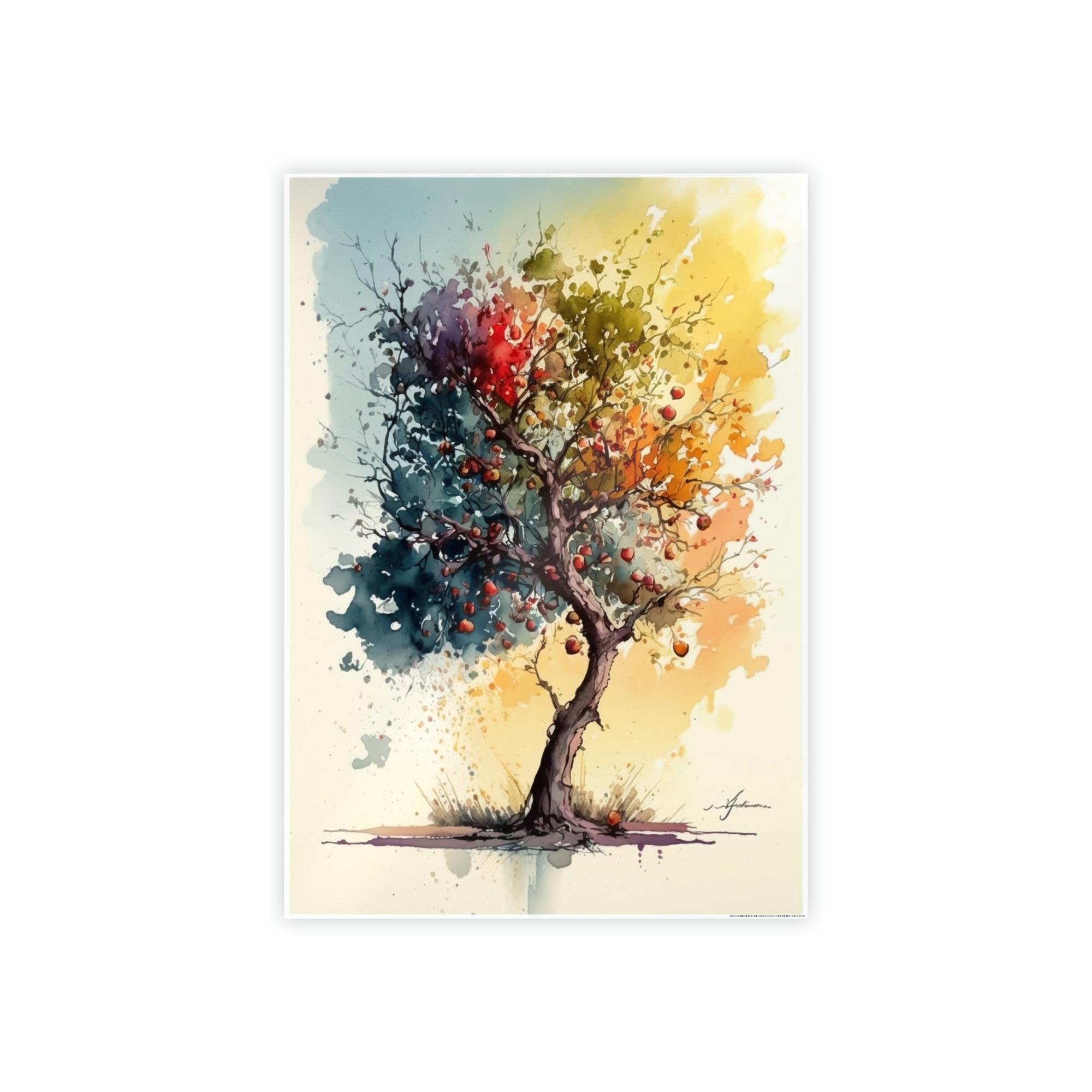 Apple Trees The Wonders of Nature: Canvas Wall Art Print on Canvas of Blossoming Apple Trees