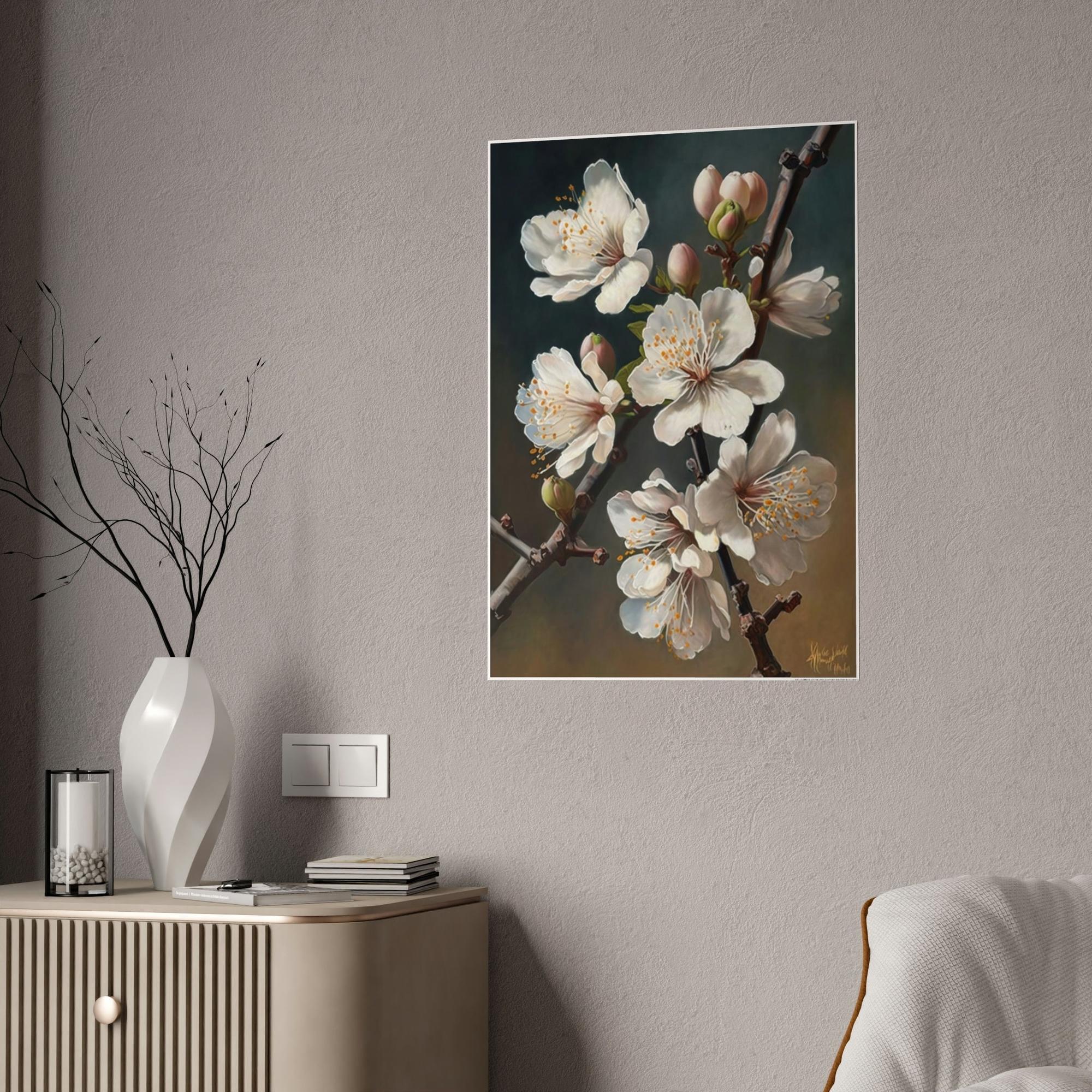 Almond Blossoms The Promise of Spring: Poster & Canvas Print of Blooming Almond Trees
