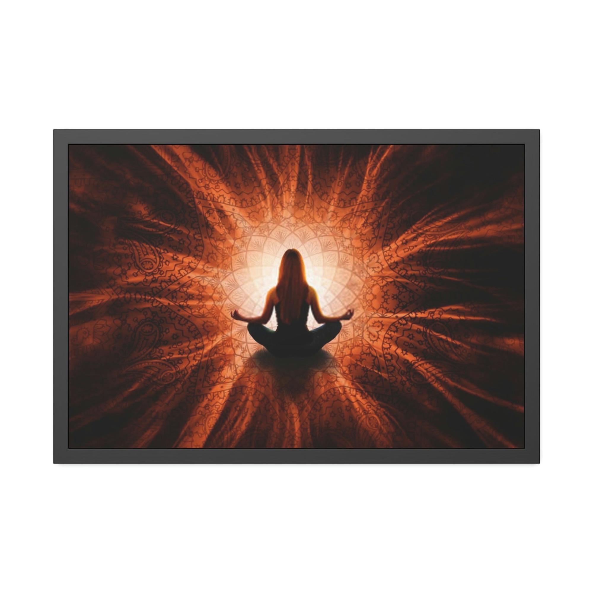 undefined Spirituality in Art: Canvas Print of Meditative Pose with Abstract Background