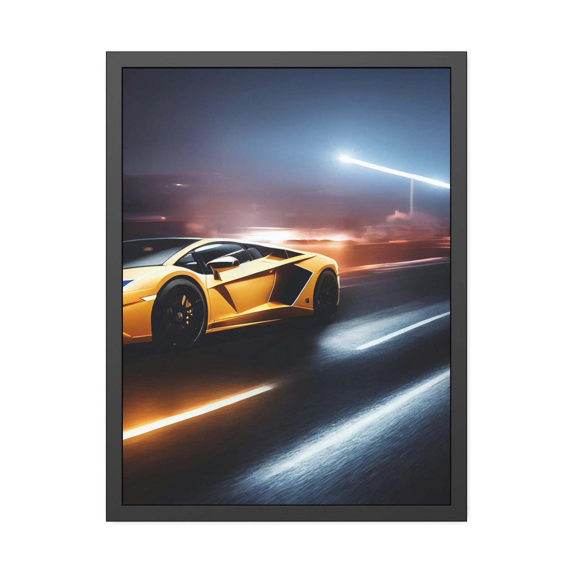 Auto Racing Racing at its Finest: Framed Canvas & Posters Print of Auto Racing