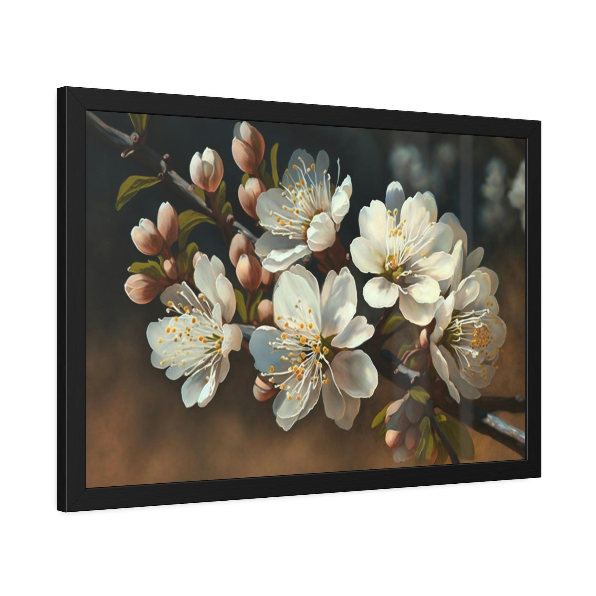 Almond Blossoms Blossoming Almonds: Natural Canvas & Poster Art Print of Springtime Flowers