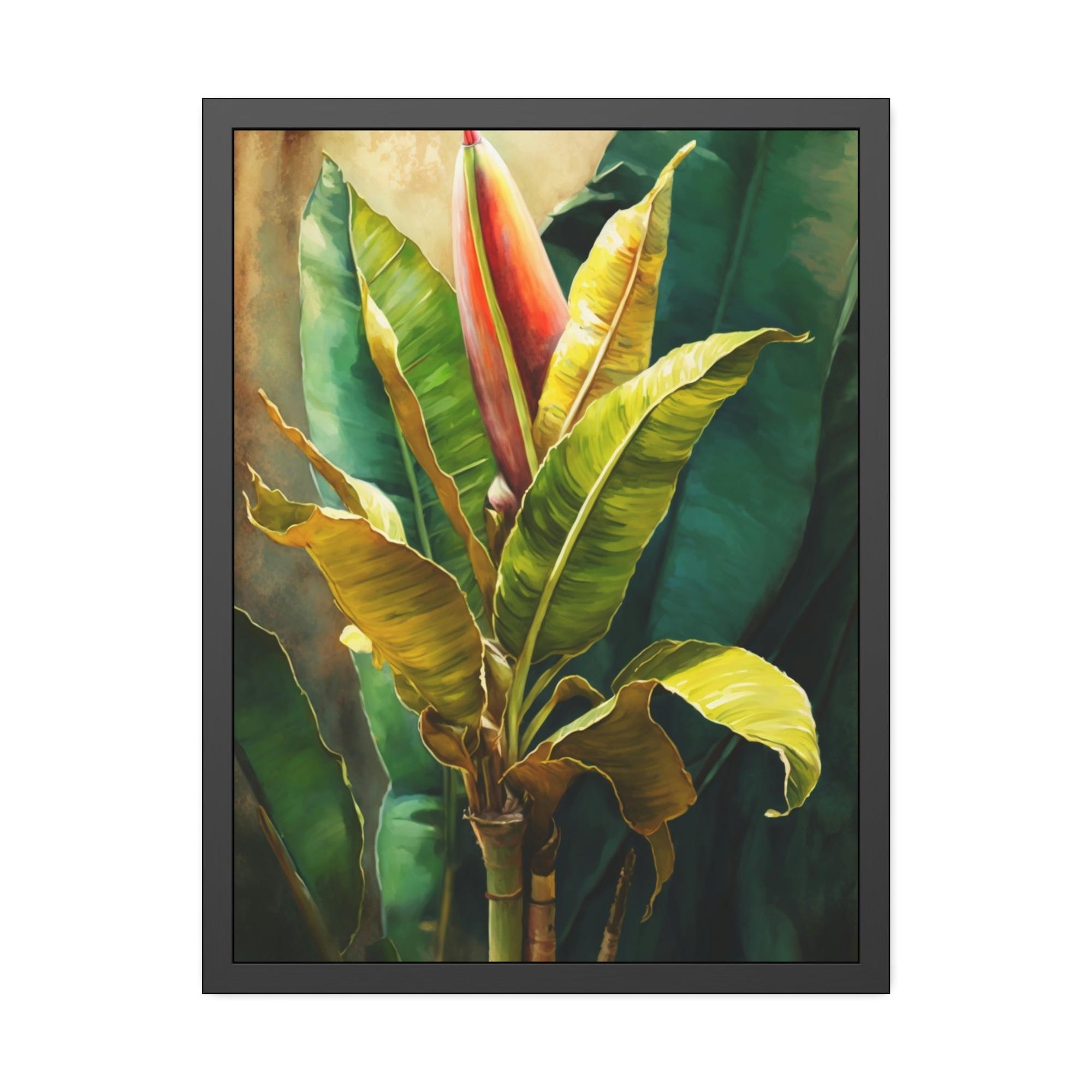 undefined Tropical Escape: Print on Canvas of Exotic Banana Trees as Wall Art