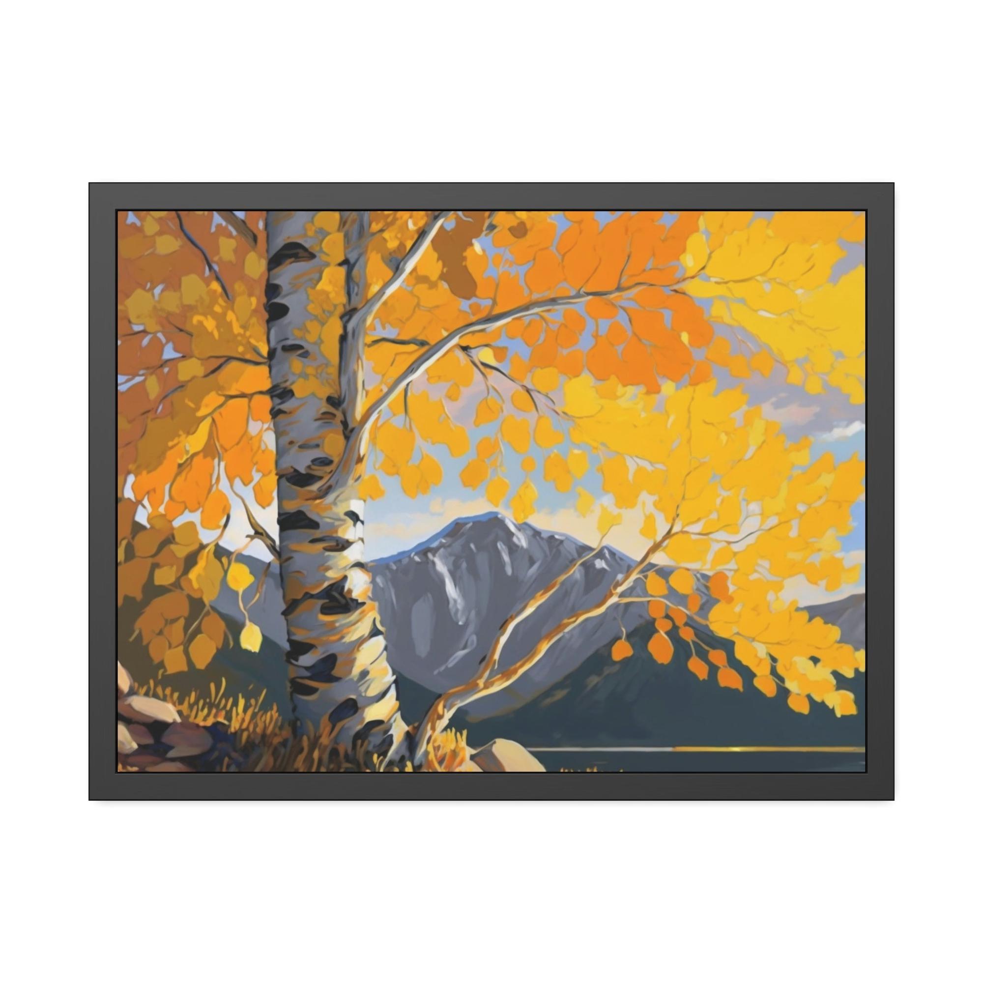 Aspen Trees The Majesty of Aspen Trees: Framed Canvas & Poster Print of Golden Leaves